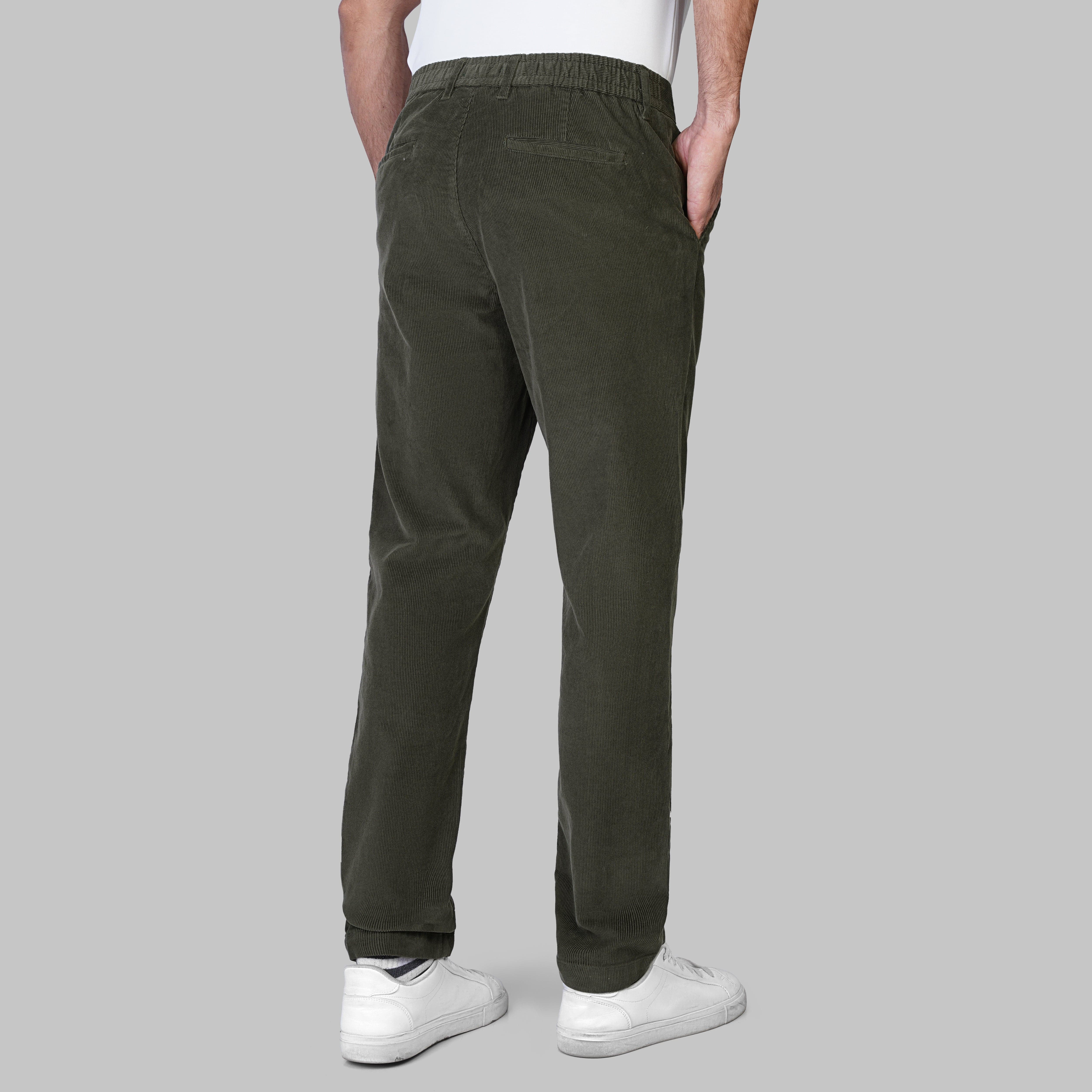 PREMIUM CORDUROY TROUSERS - OLIVE