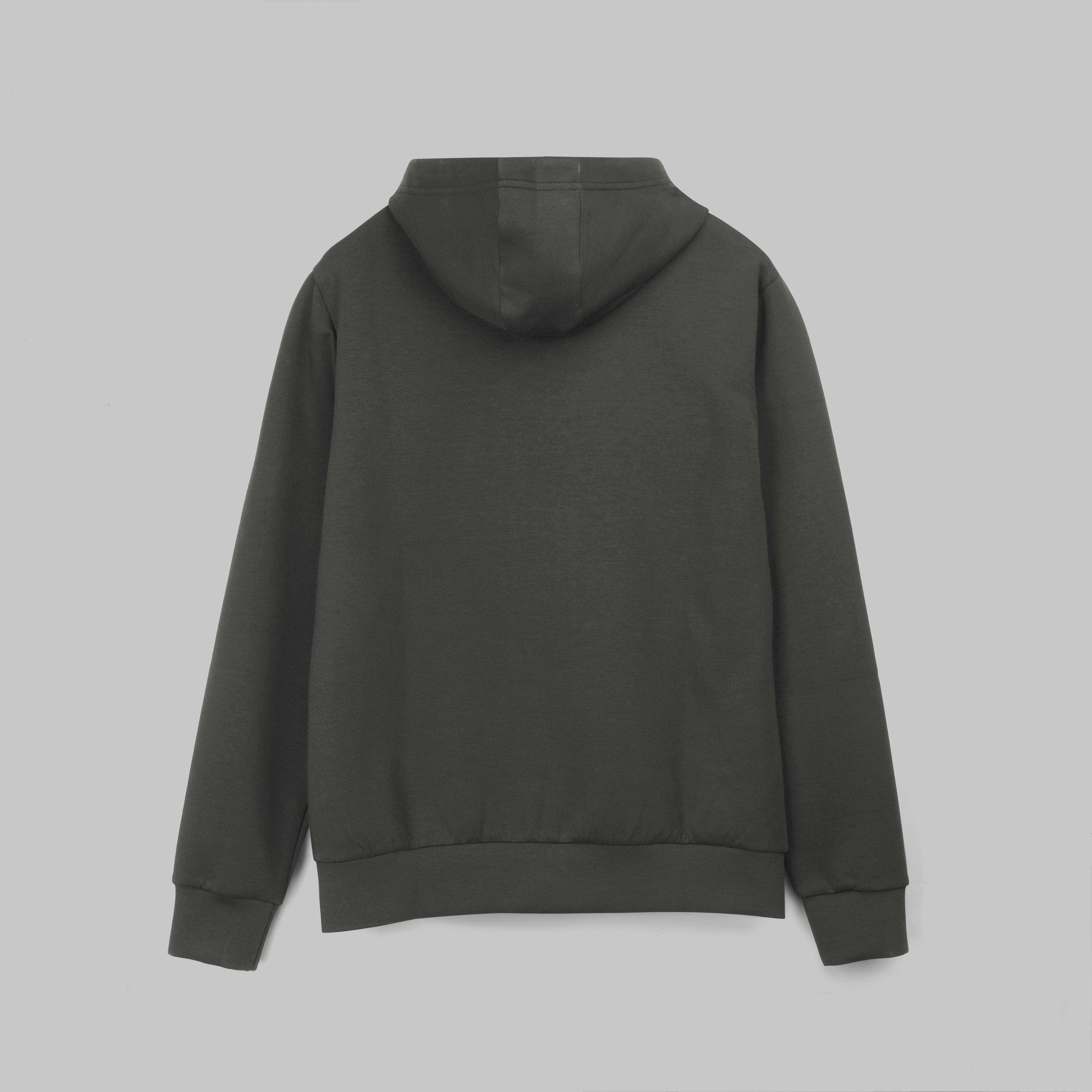 PREMIUM ZIP-THROUGH HOODIE - DARK OLIVE