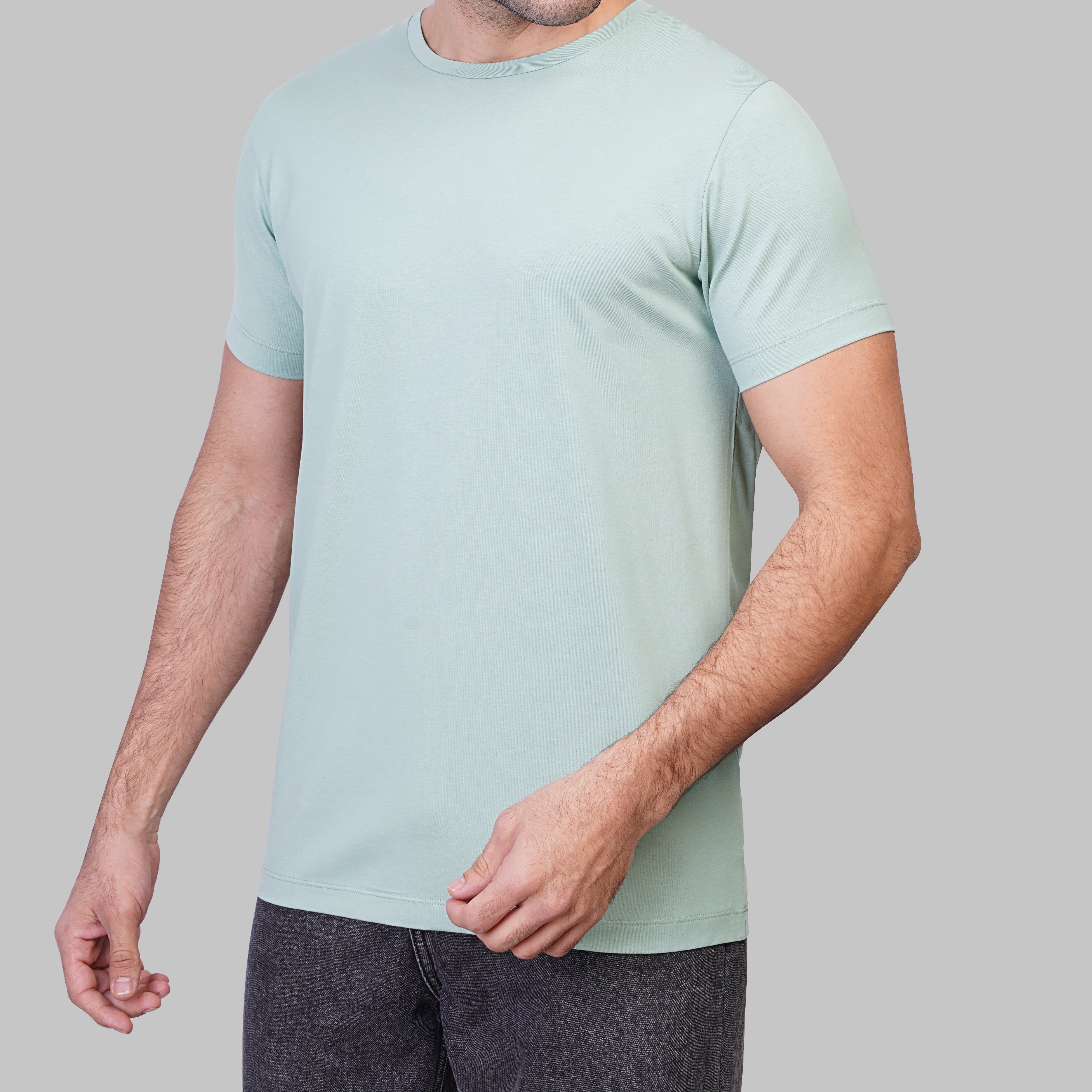 Premium Round-Neck Tshirt - GREEN PASTEL