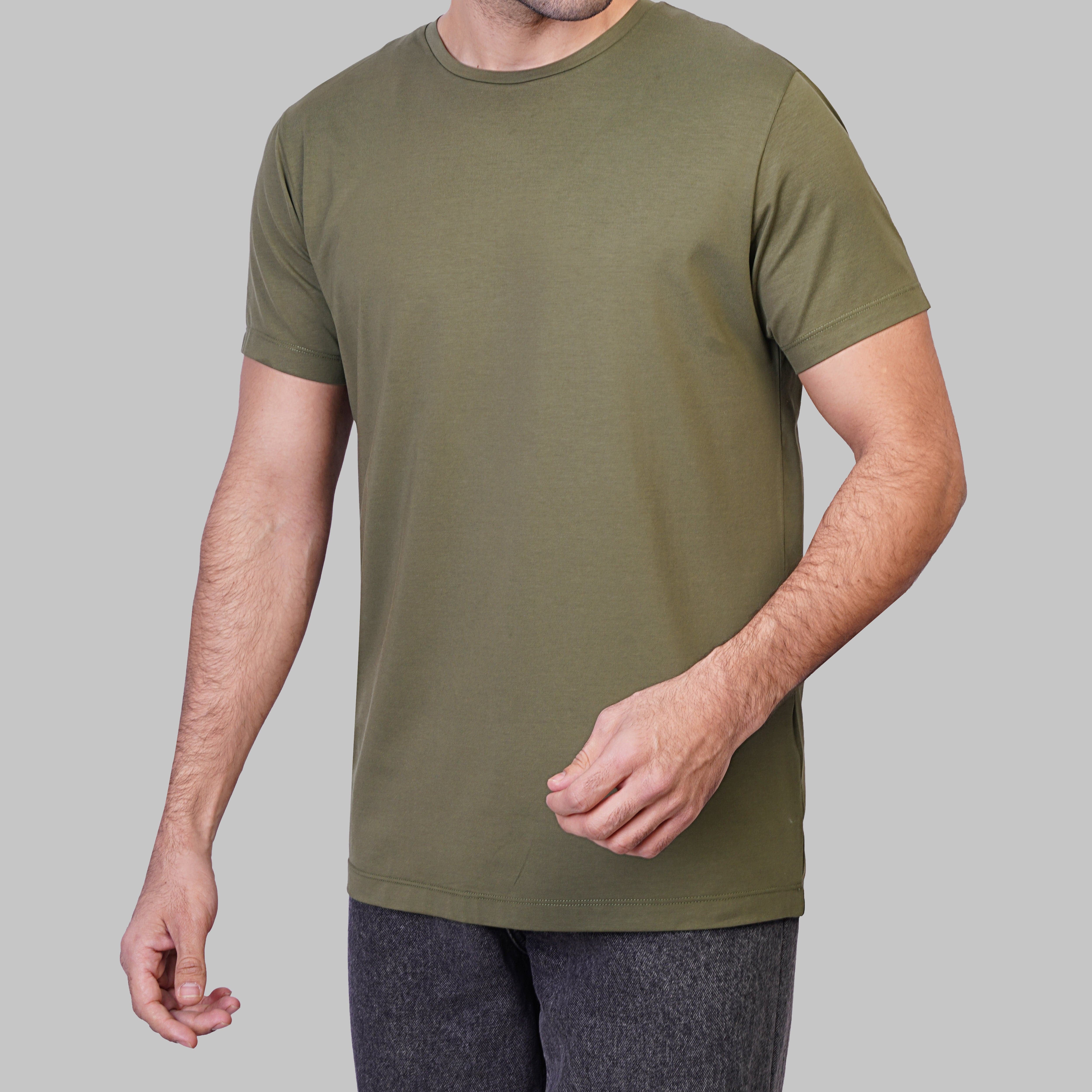 Premium Round-Neck Tshirt - OLIVE