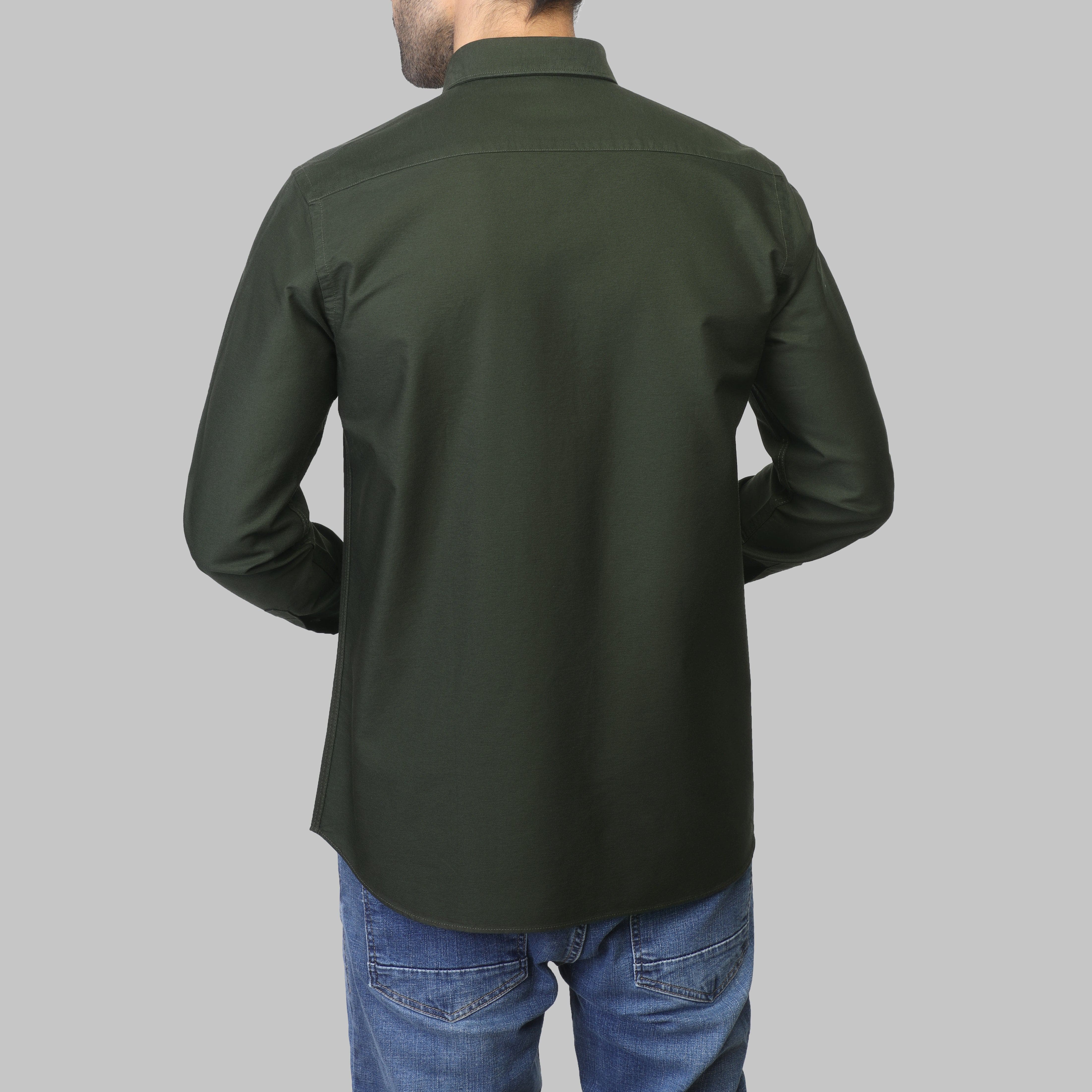 SLIM-FIT OXFORD SHIRT - OLIVE
