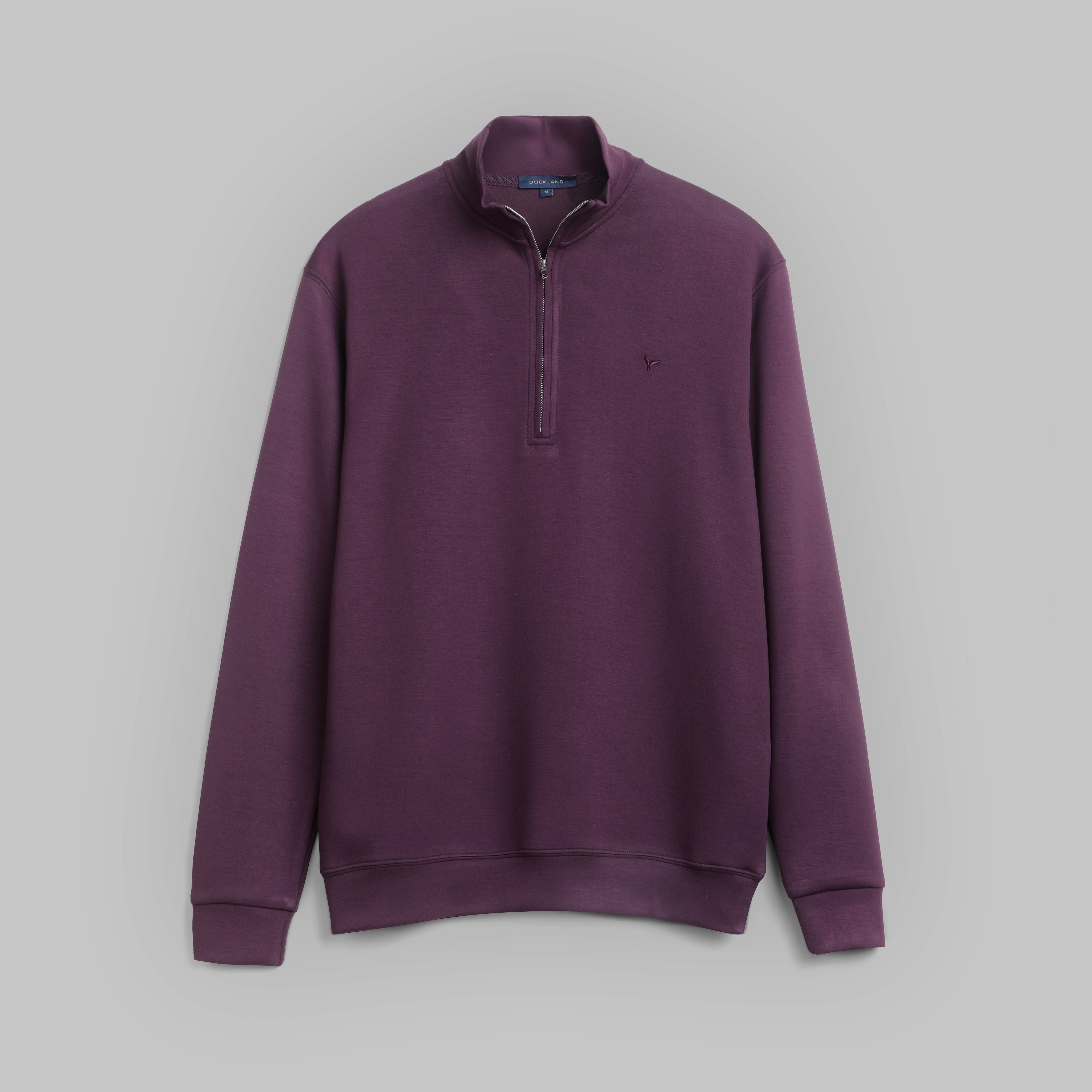 PREMIUM QUARTER ZIP SWEATSHIRT - DARK BURGUNDY