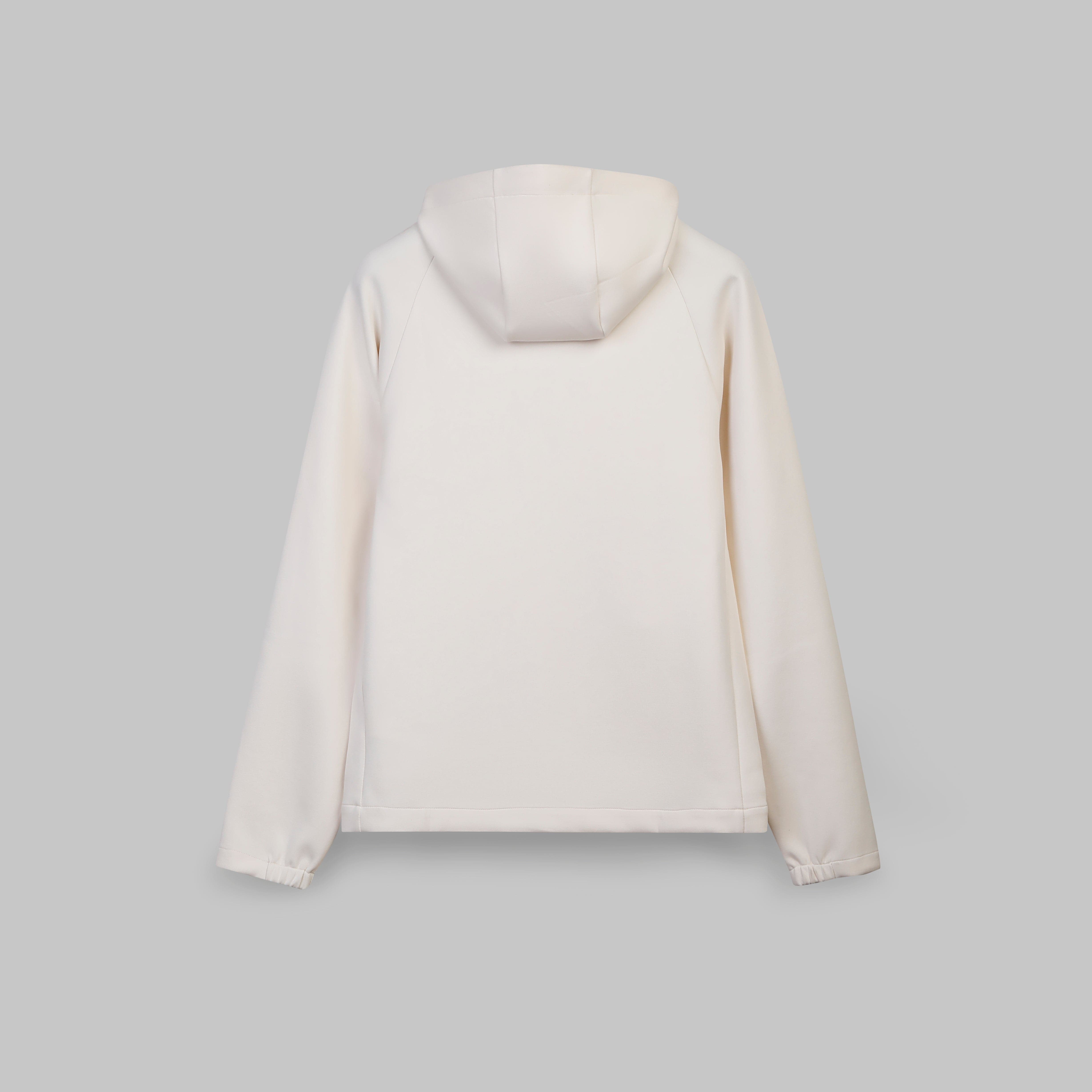 PREMIUM HALF-NECK HOODIE - OFF WHITE