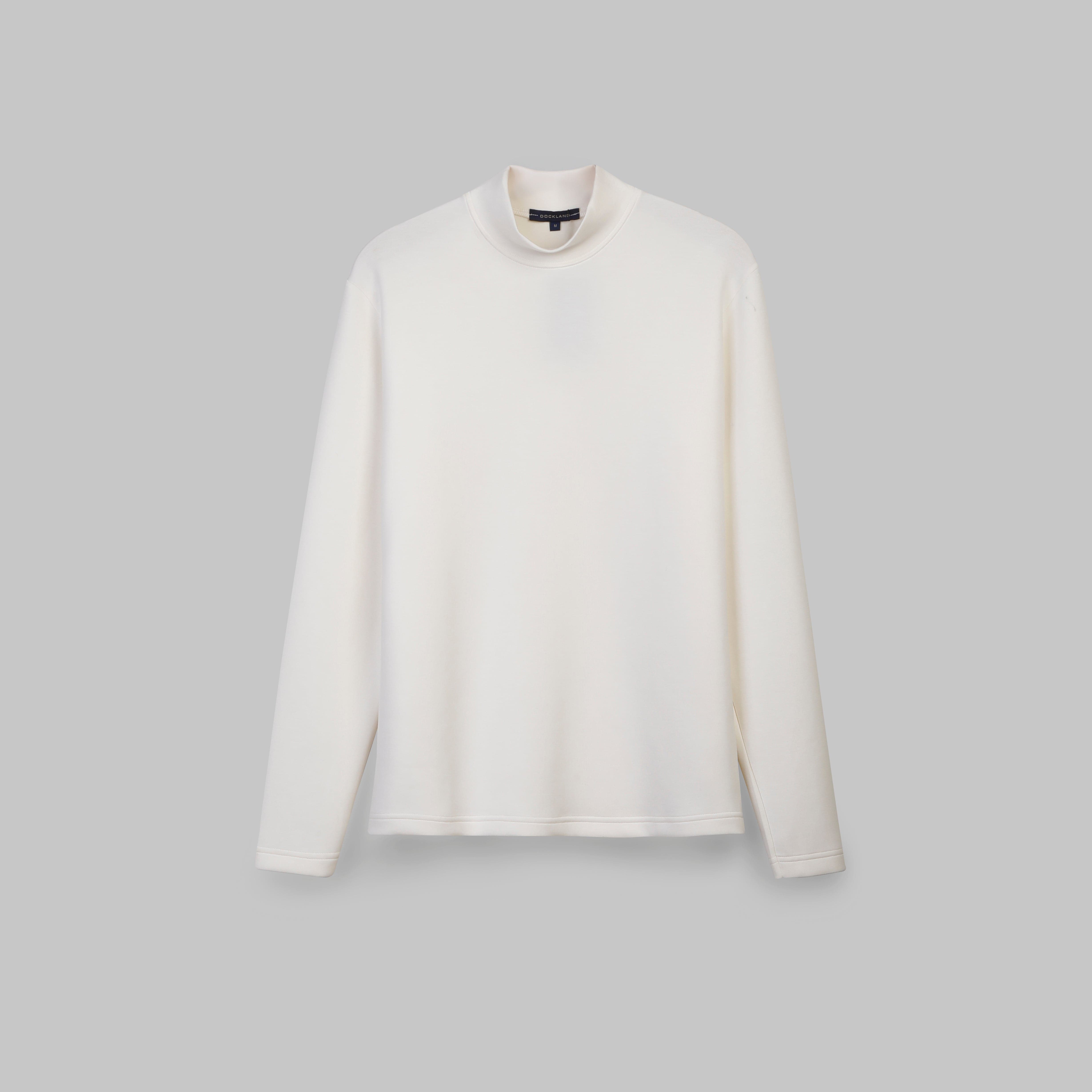 PREMIUM HALF NECK LONG SLEEVE T-SHIRT - OFF WHITE