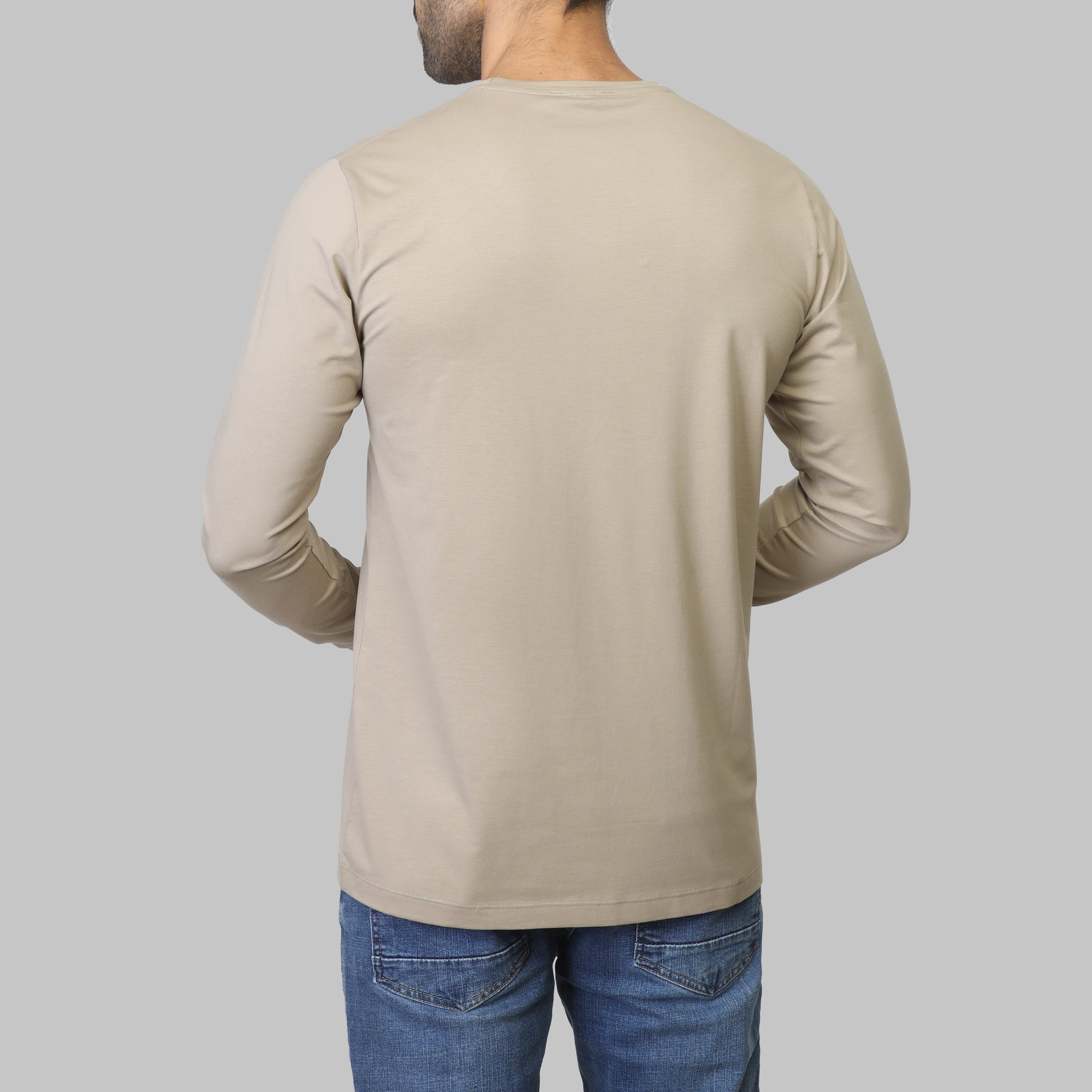PREMIUM LONG SLEEVE SLIM T-SHIRT – BEIGE