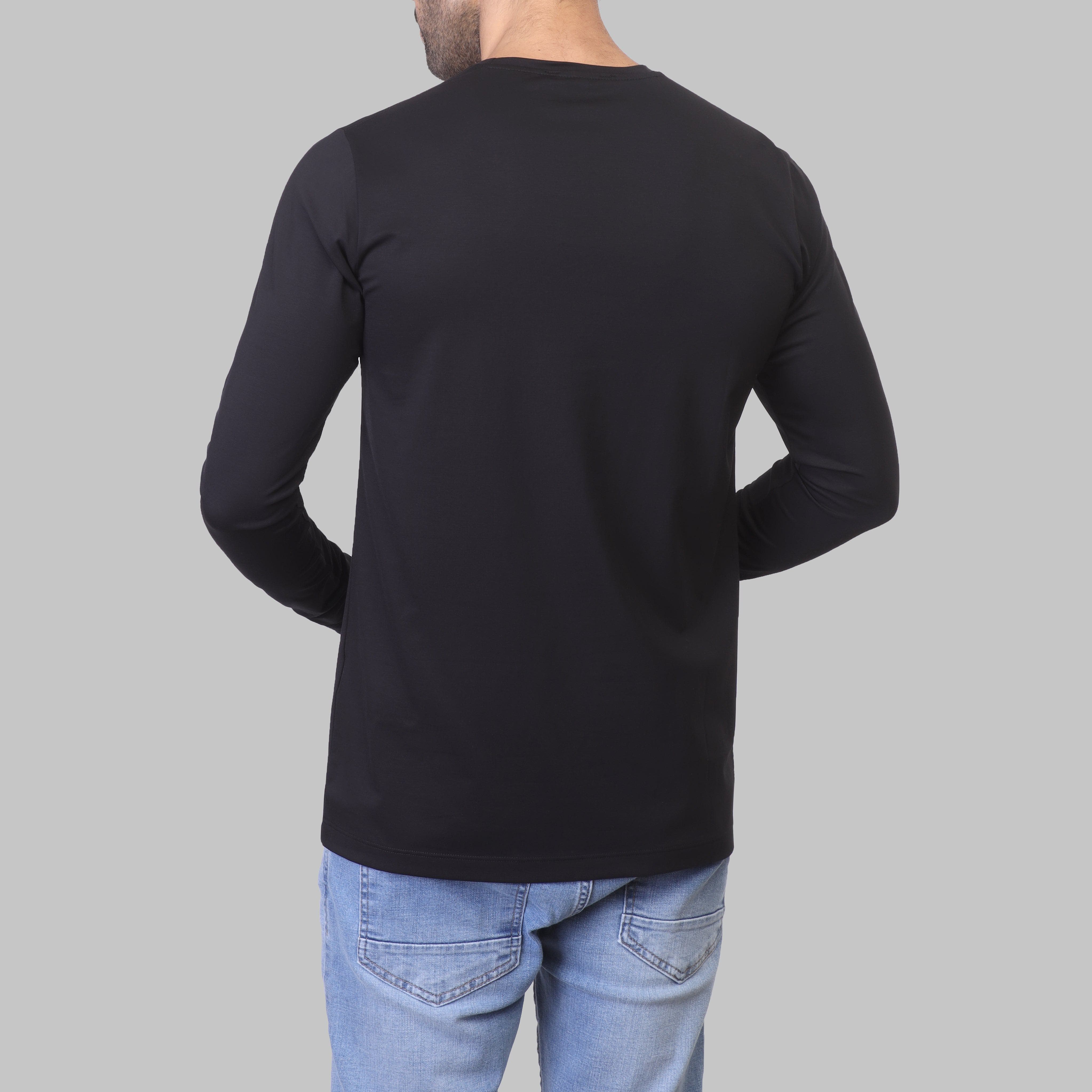 PREMIUM LONG SLEEVE SLIM T-SHIRT – BLACK