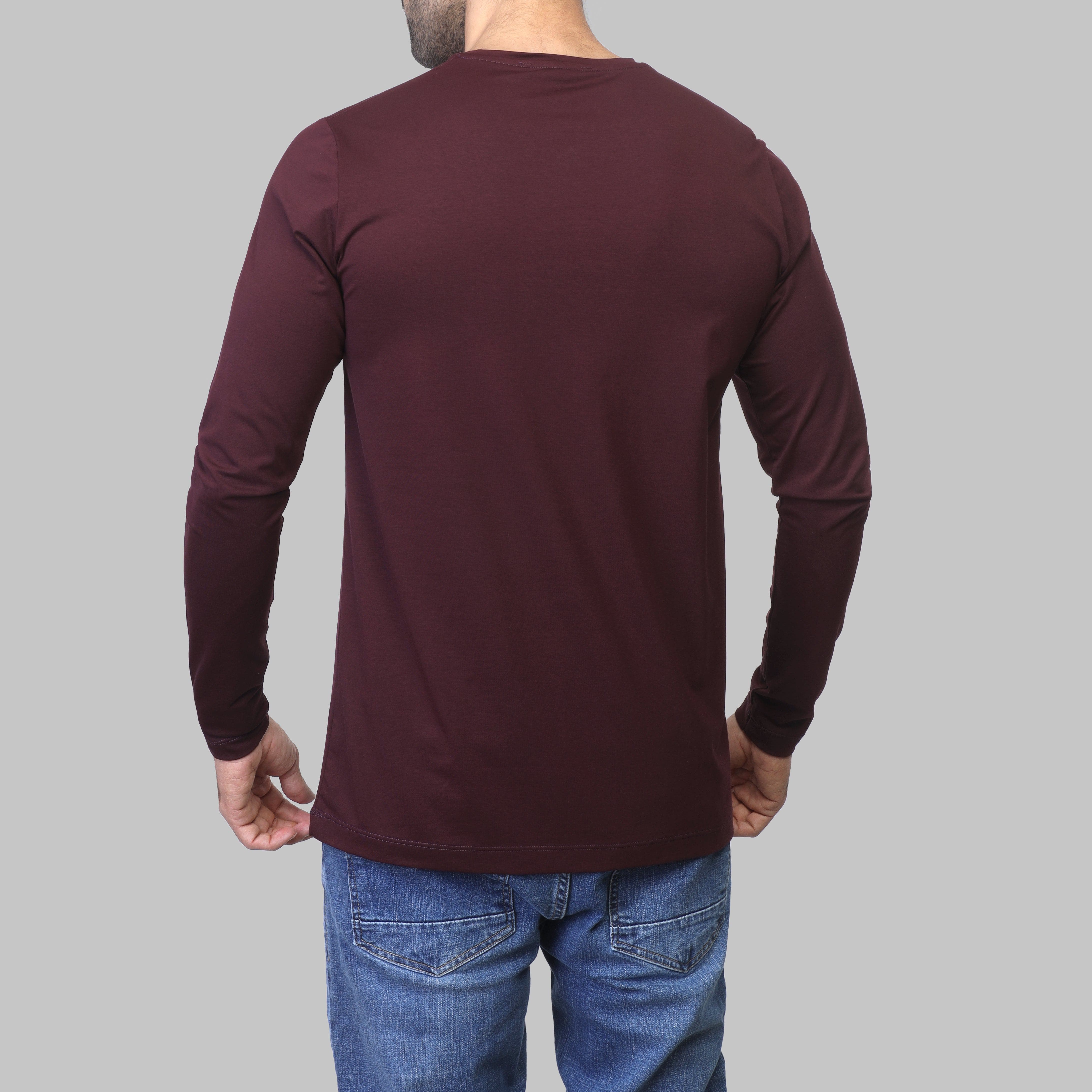 PREMIUM LONG SLEEVE SLIM T-SHIRT – BURGUNDY