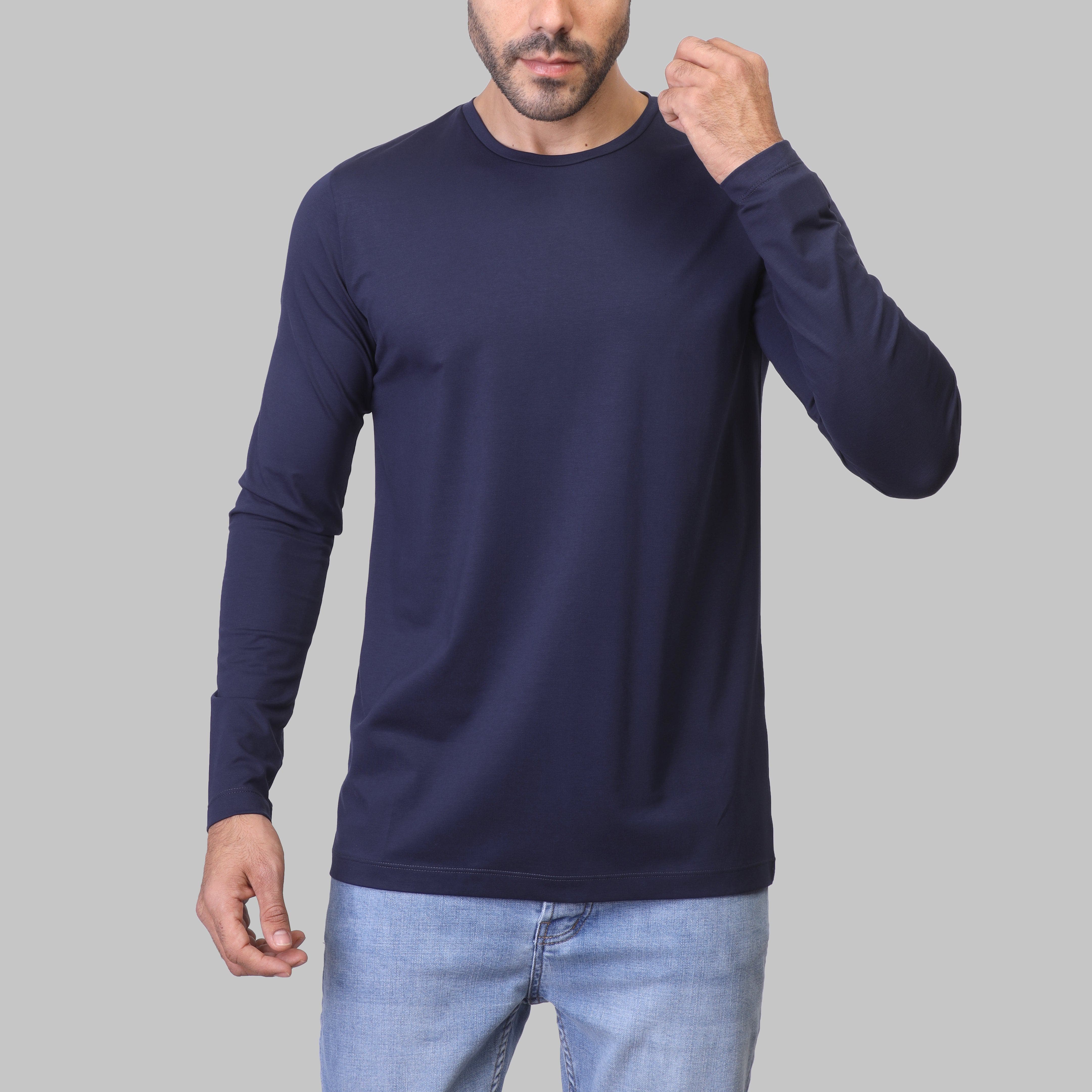 PREMIUM LONG SLEEVE SLIM T-SHIRT – NAVY