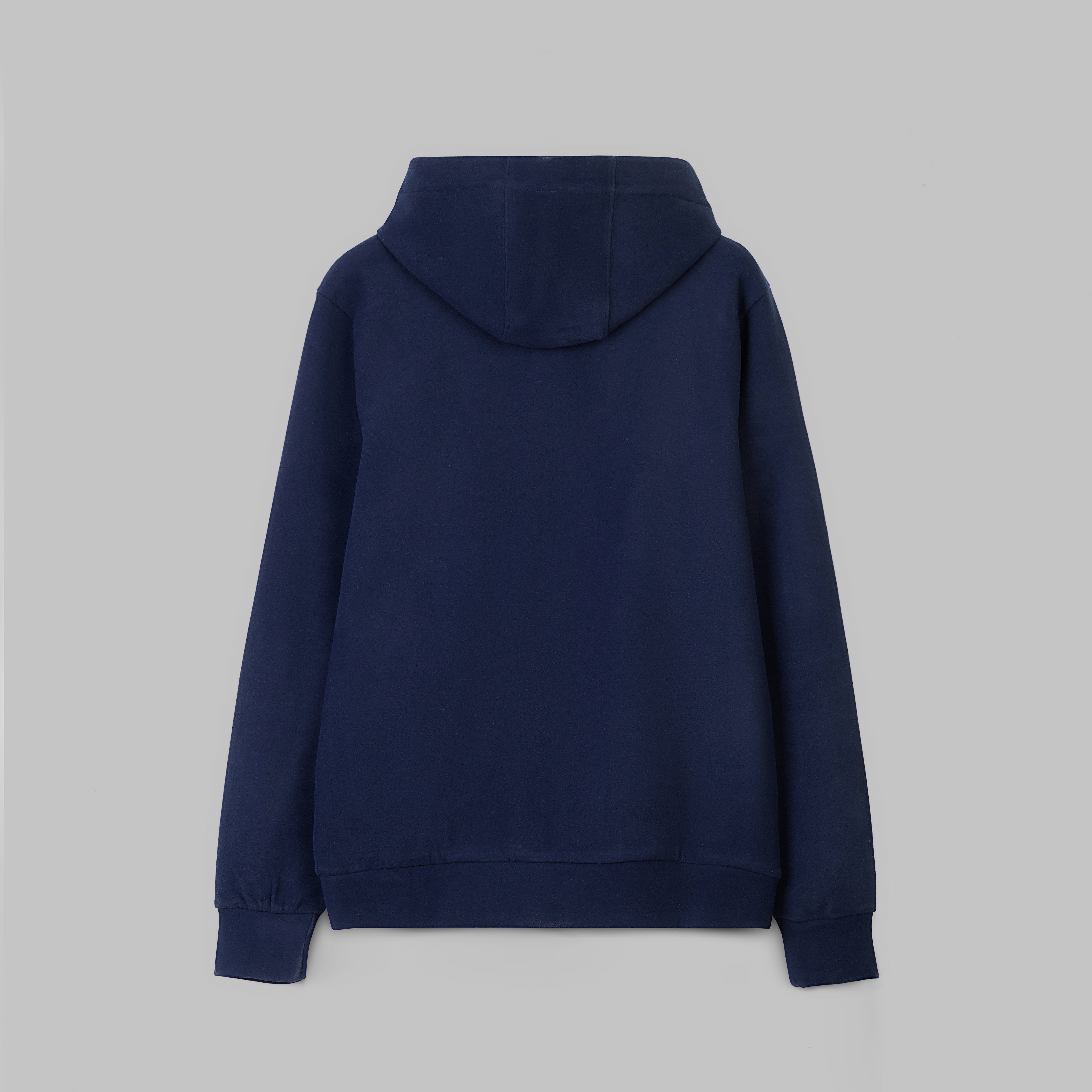 PREMIUM BASIC ZIP-THROUGH HOODIE - DARK NAVY