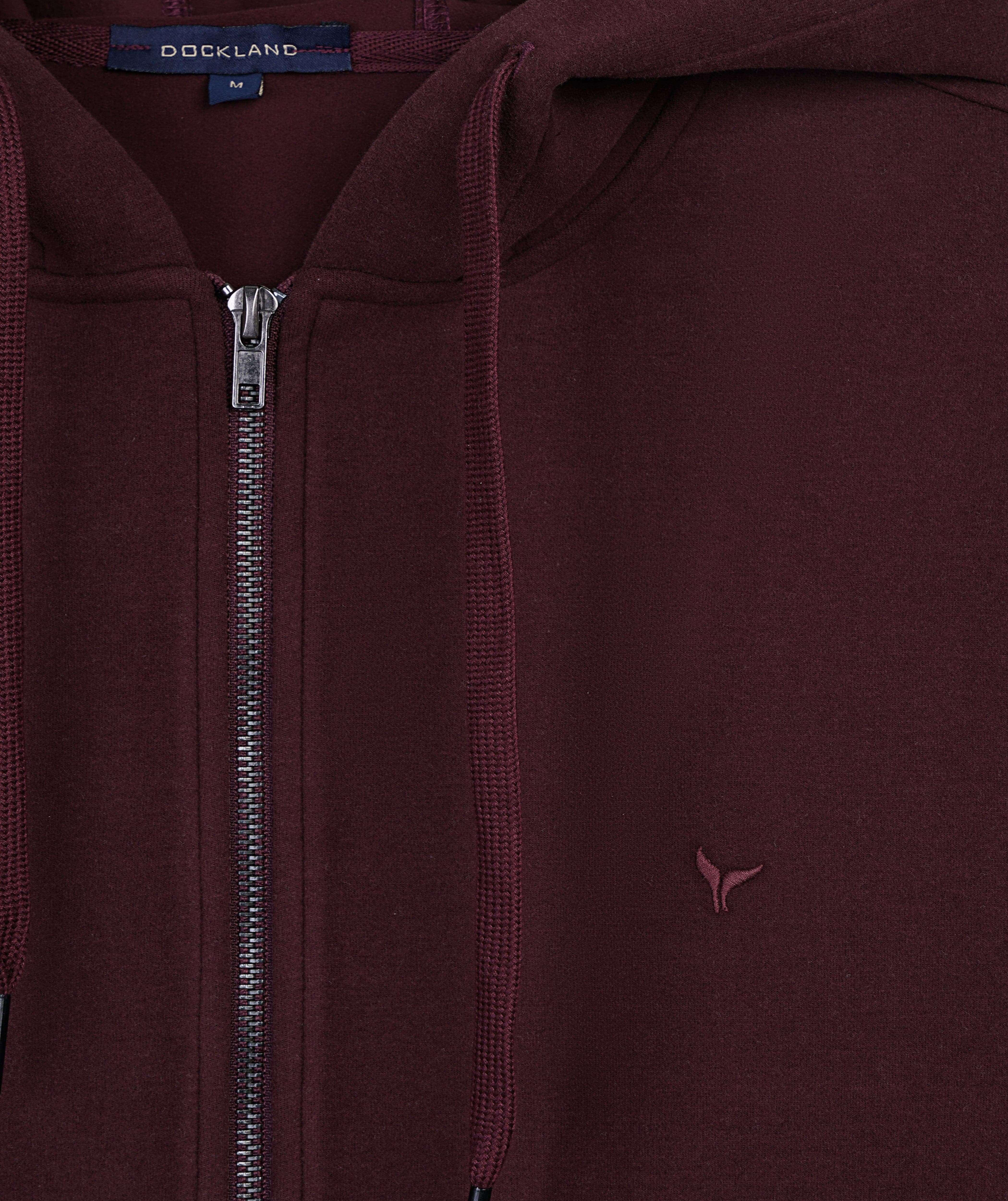 PREMIUM BASIC ZIP-THROUGH HOODIE - WINE