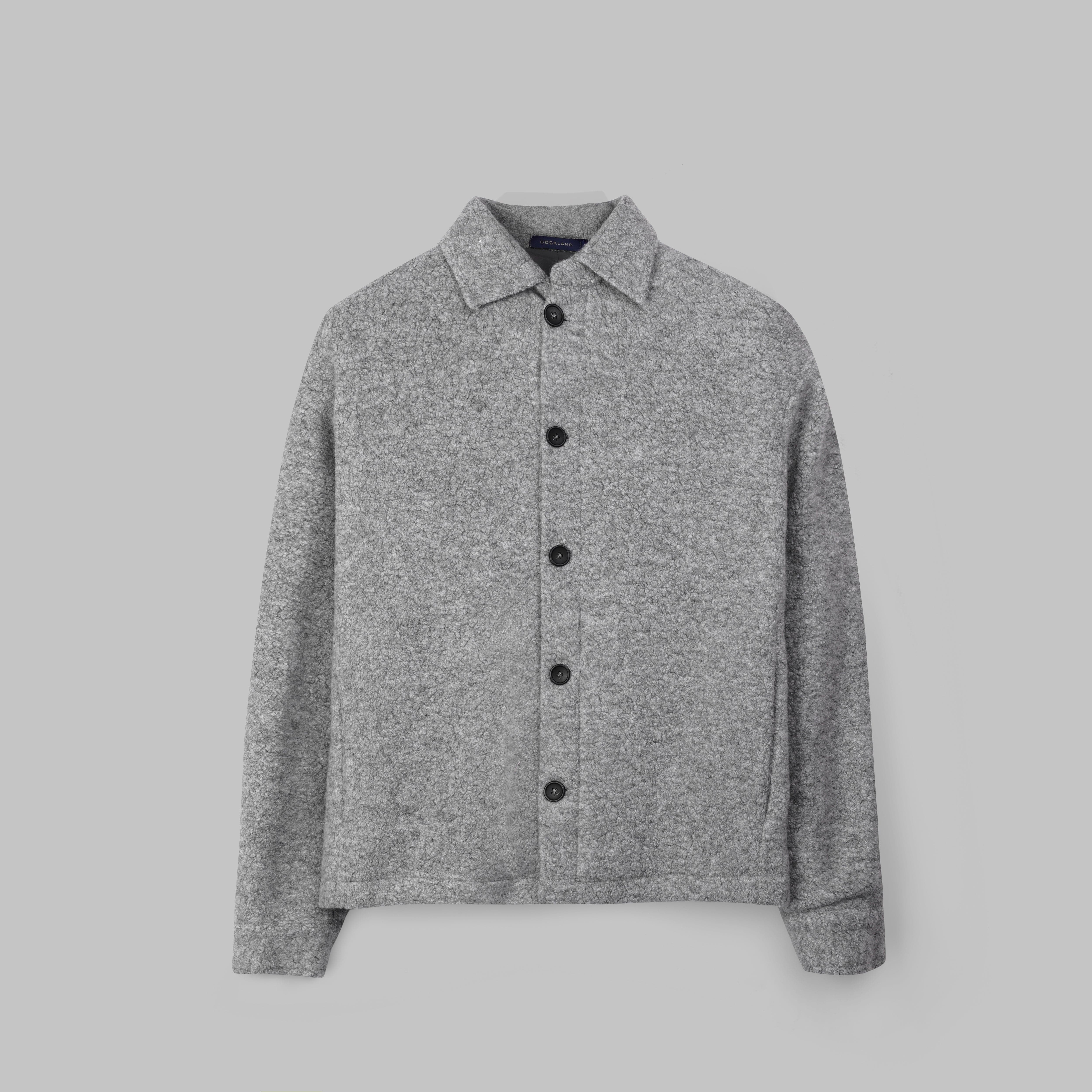 PREMIUM WOOL BUTTON-UP JACKET -  GREY