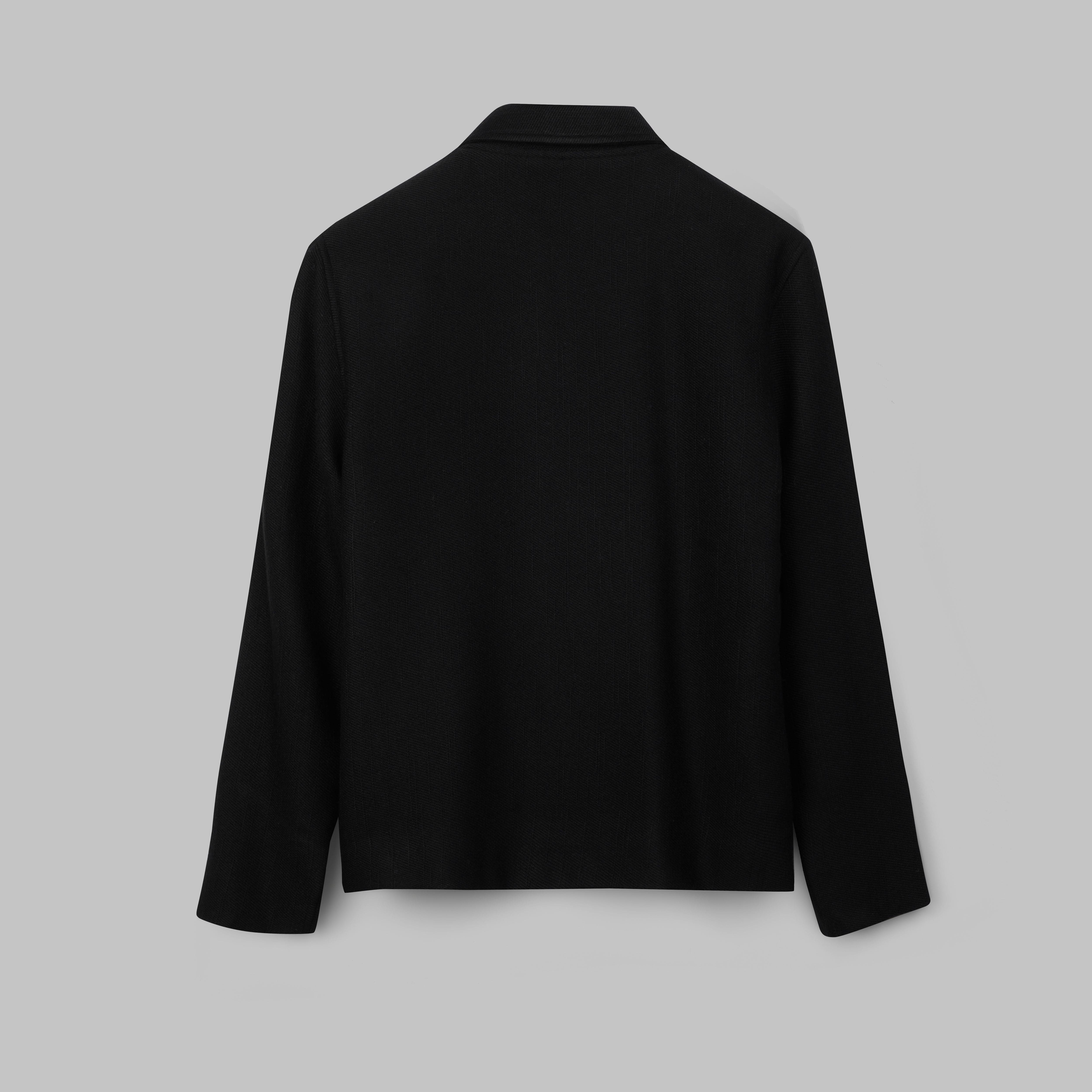 PREMIUM WOOL FULL-ZIP  JACKET - BLACK