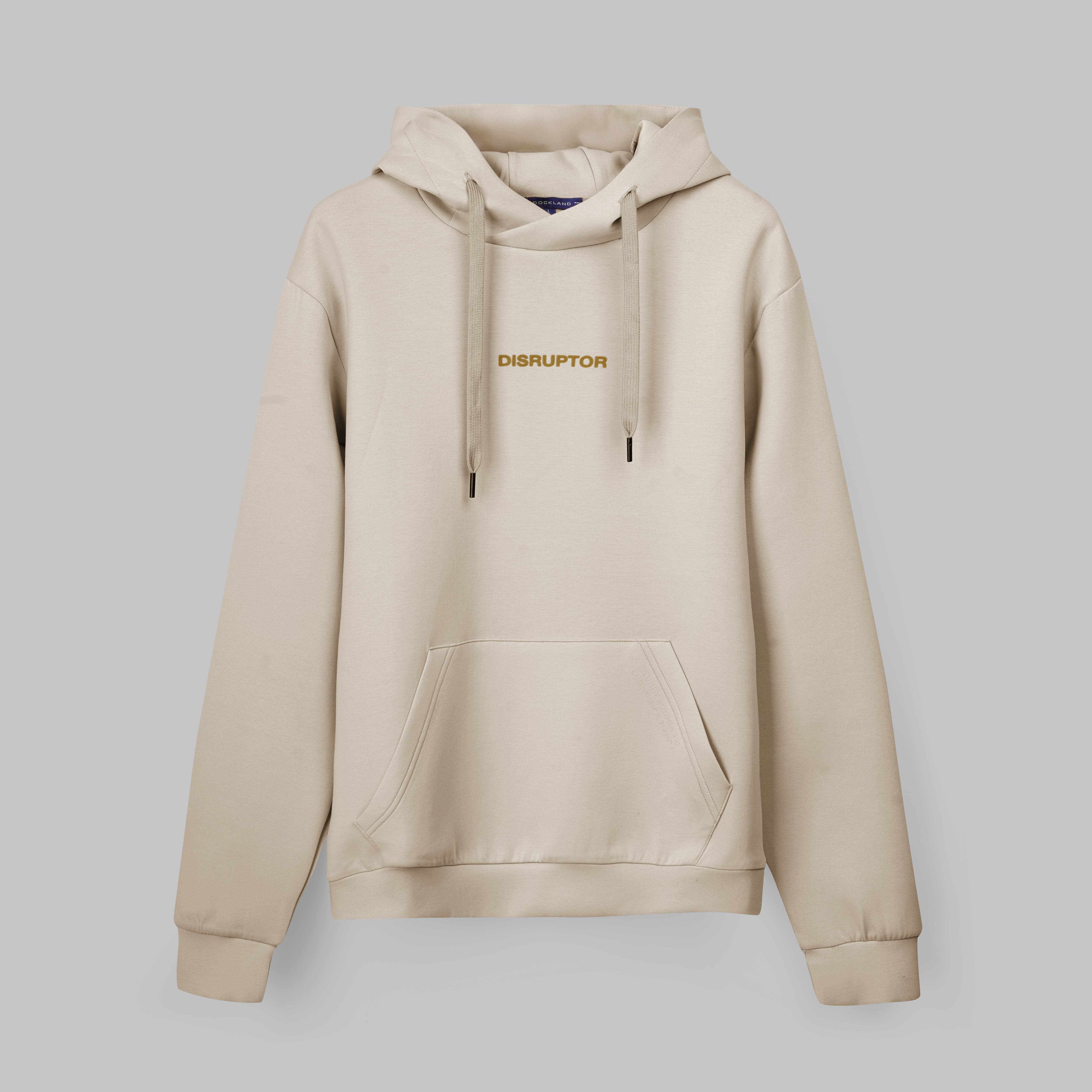 RAPPER EMBROIDERED HOODIE - BEIGE