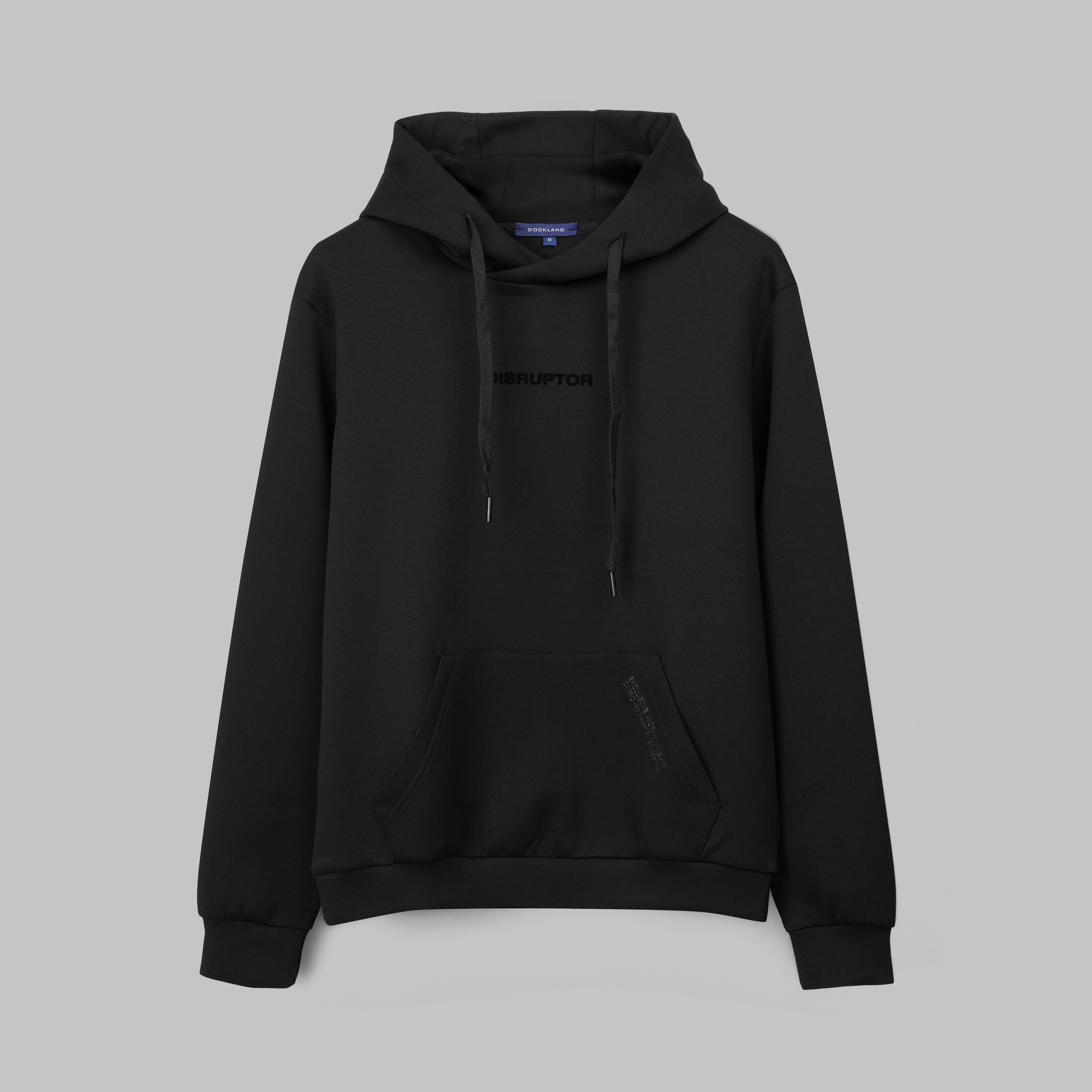 RAPPER EMBROIDERED HOODIE - BLACK