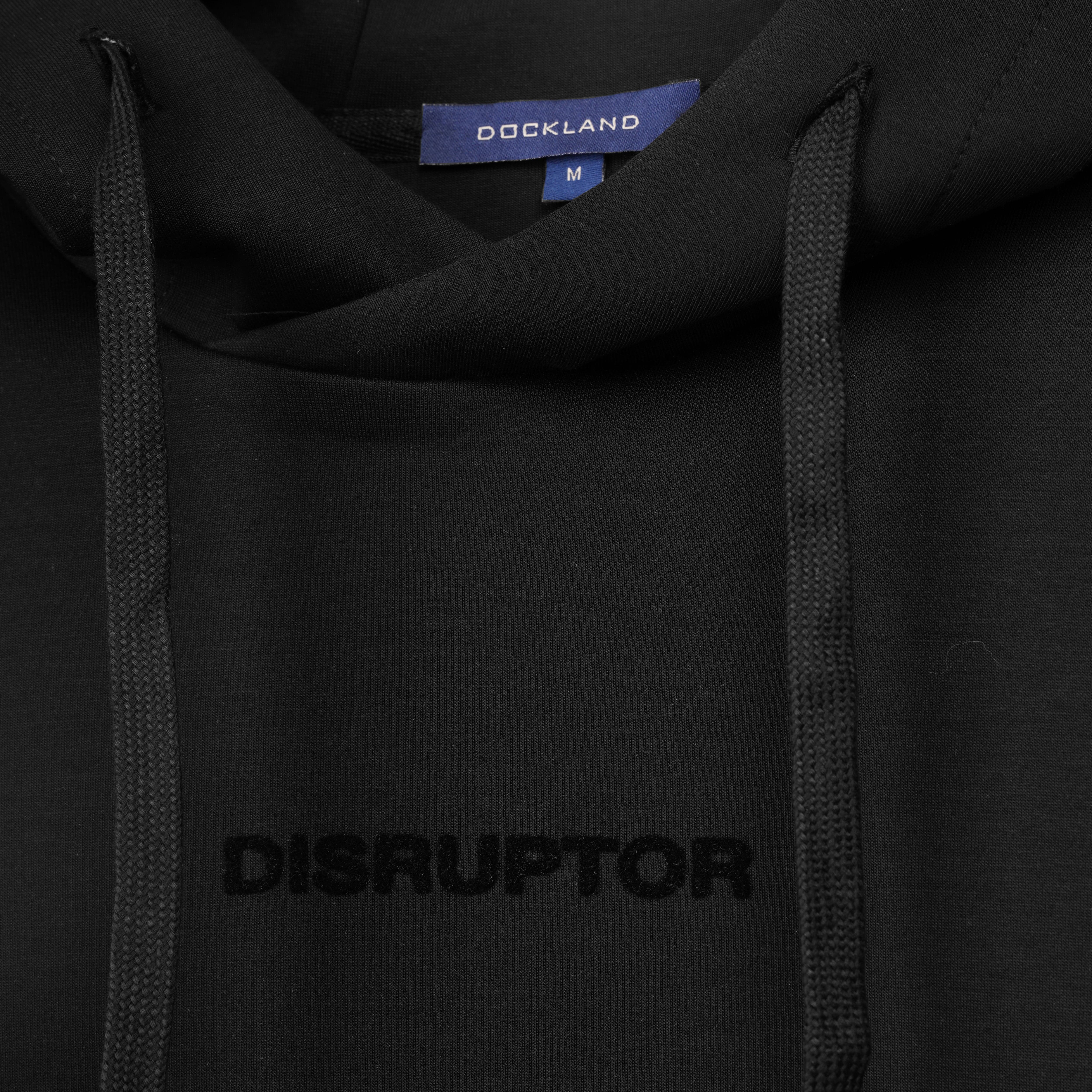 RAPPER EMBROIDERED HOODIE - BLACK