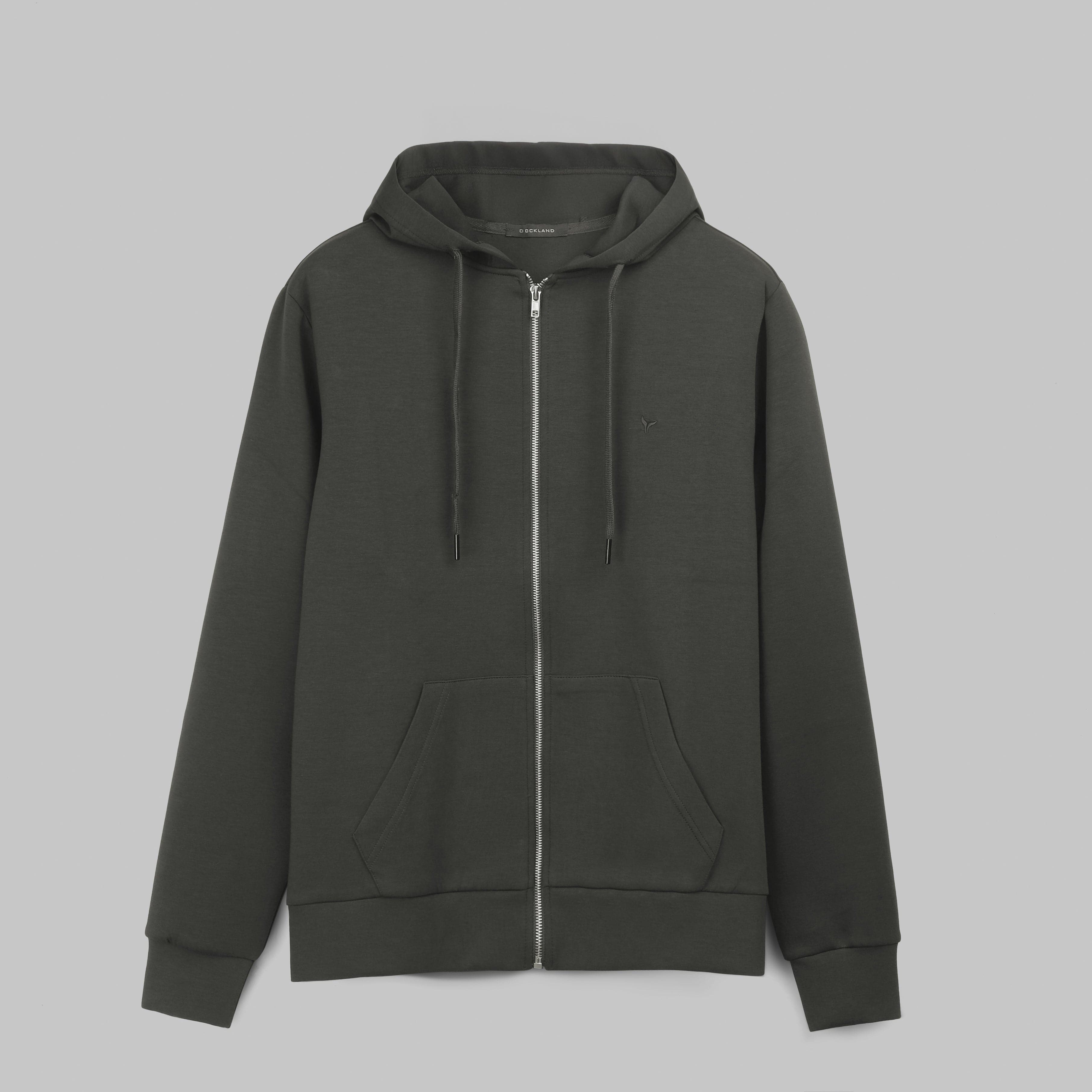 PREMIUM ZIP-THROUGH HOODIE  - DARK OLIVE