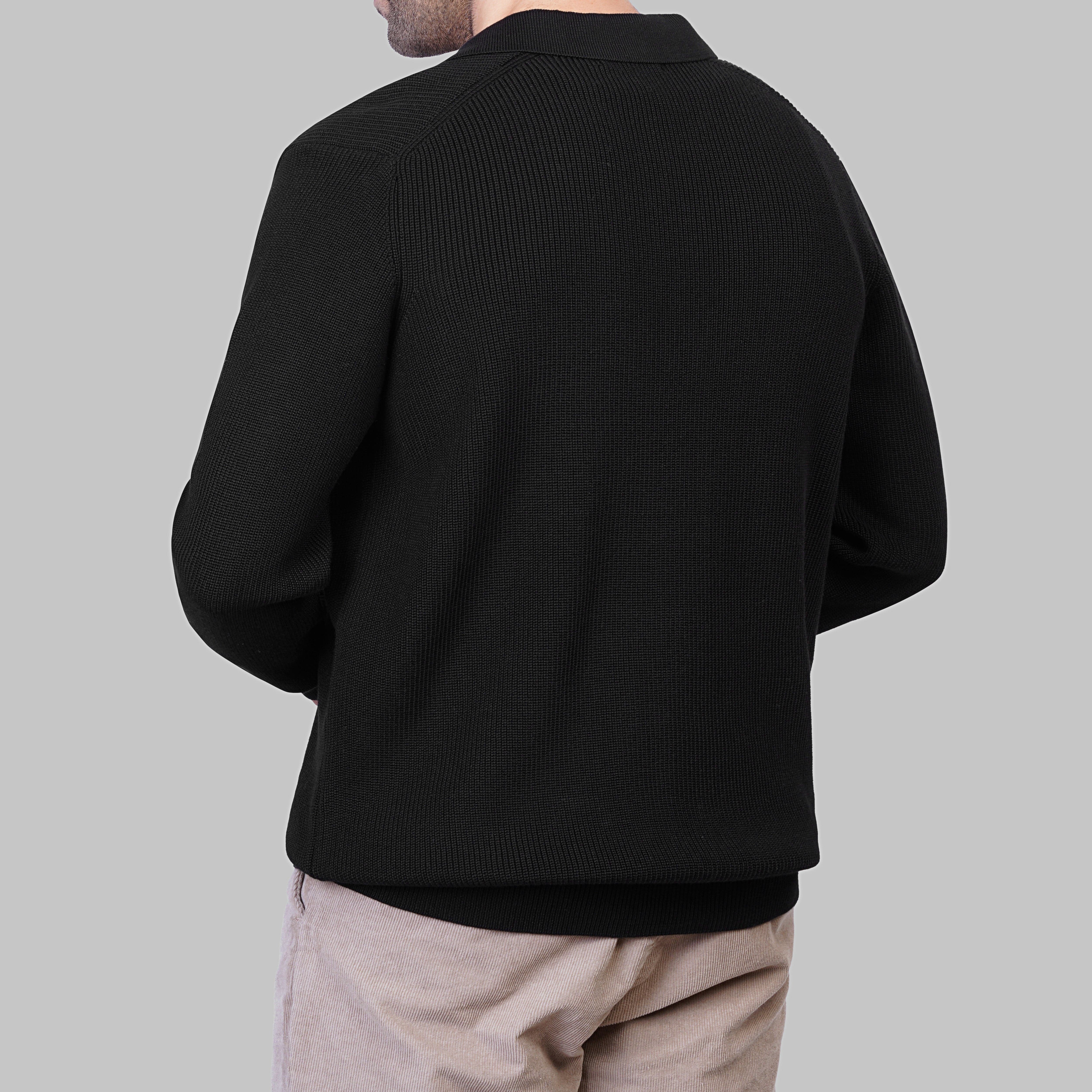 SOFT V-NECK PULLOVER - BLACK