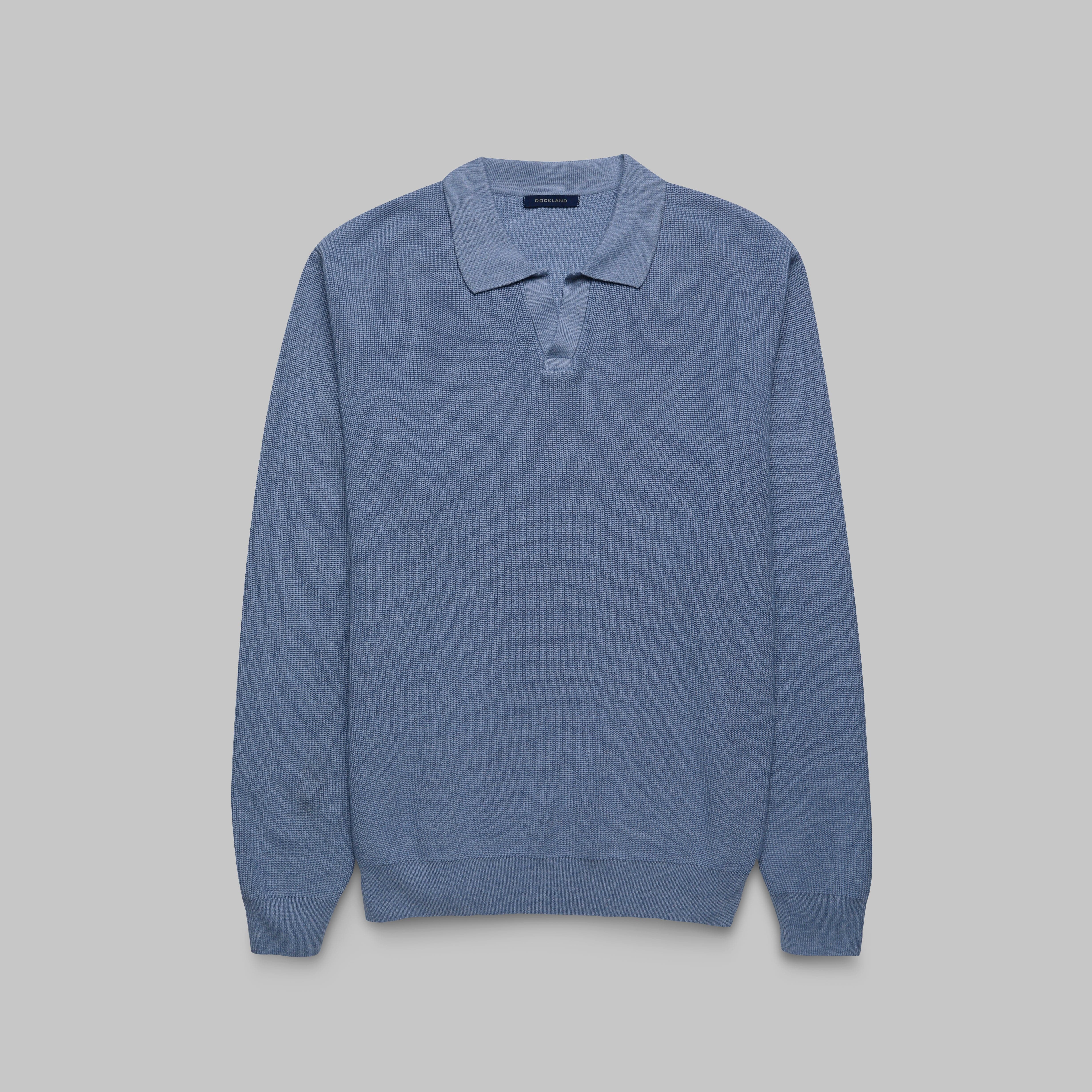 SOFT V-NECK PULLOVER - DARK BLUE