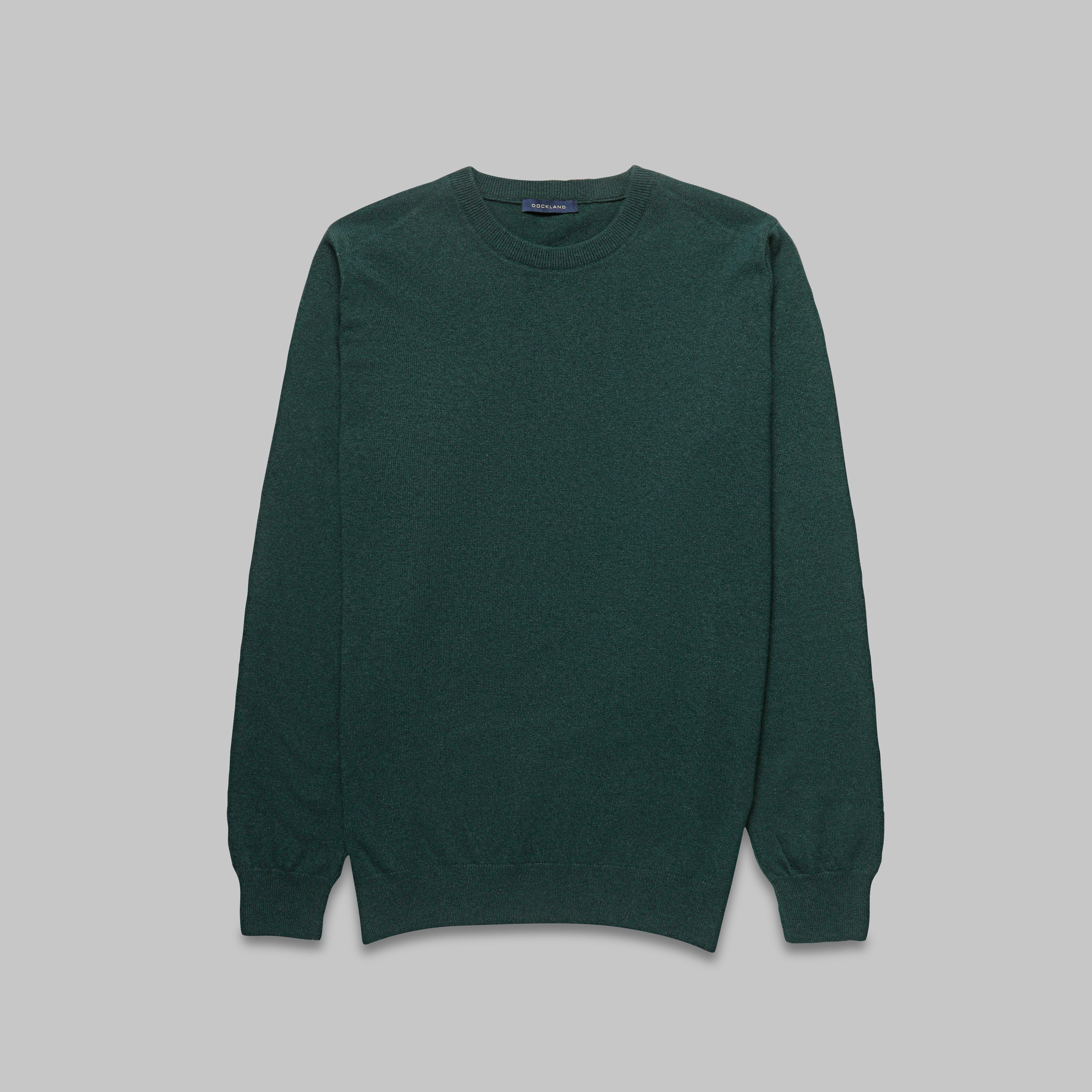 ROUND-NECK WOOL SWEATER - DARK OLIVE
