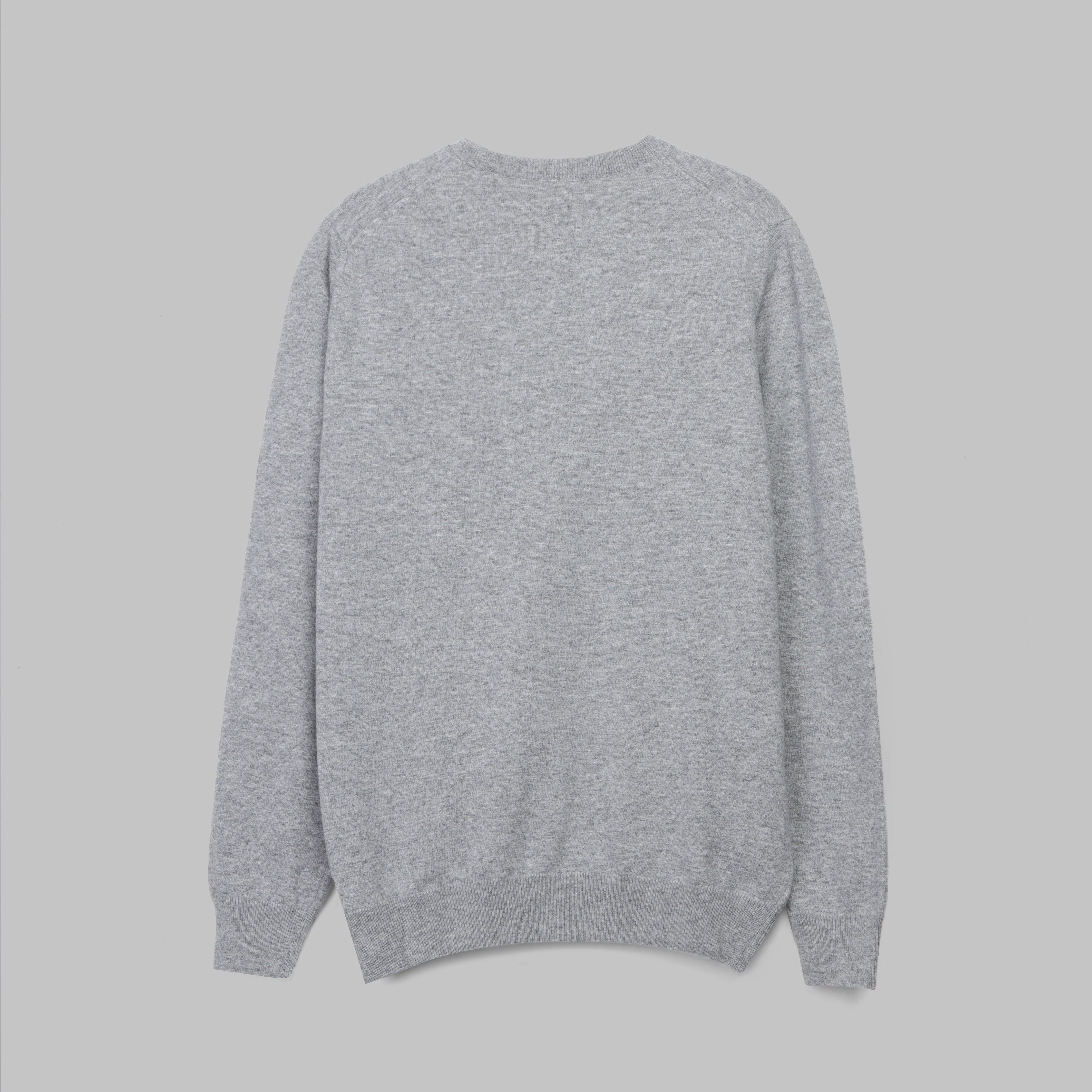 ROUND-NECK WOOL SWEATER - LIGHT GREY
