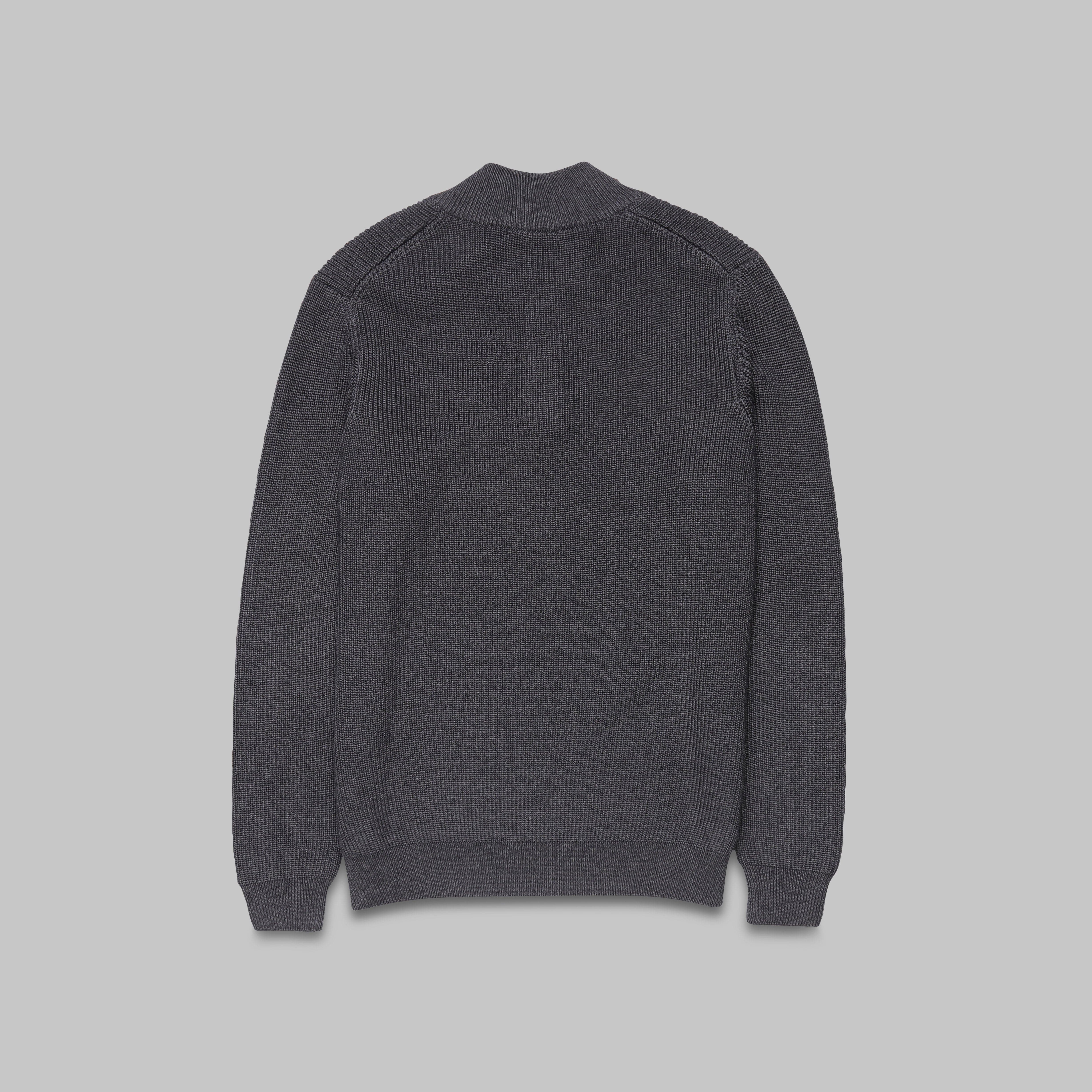 TEXTURED RIBBED SWEATER - BLACK