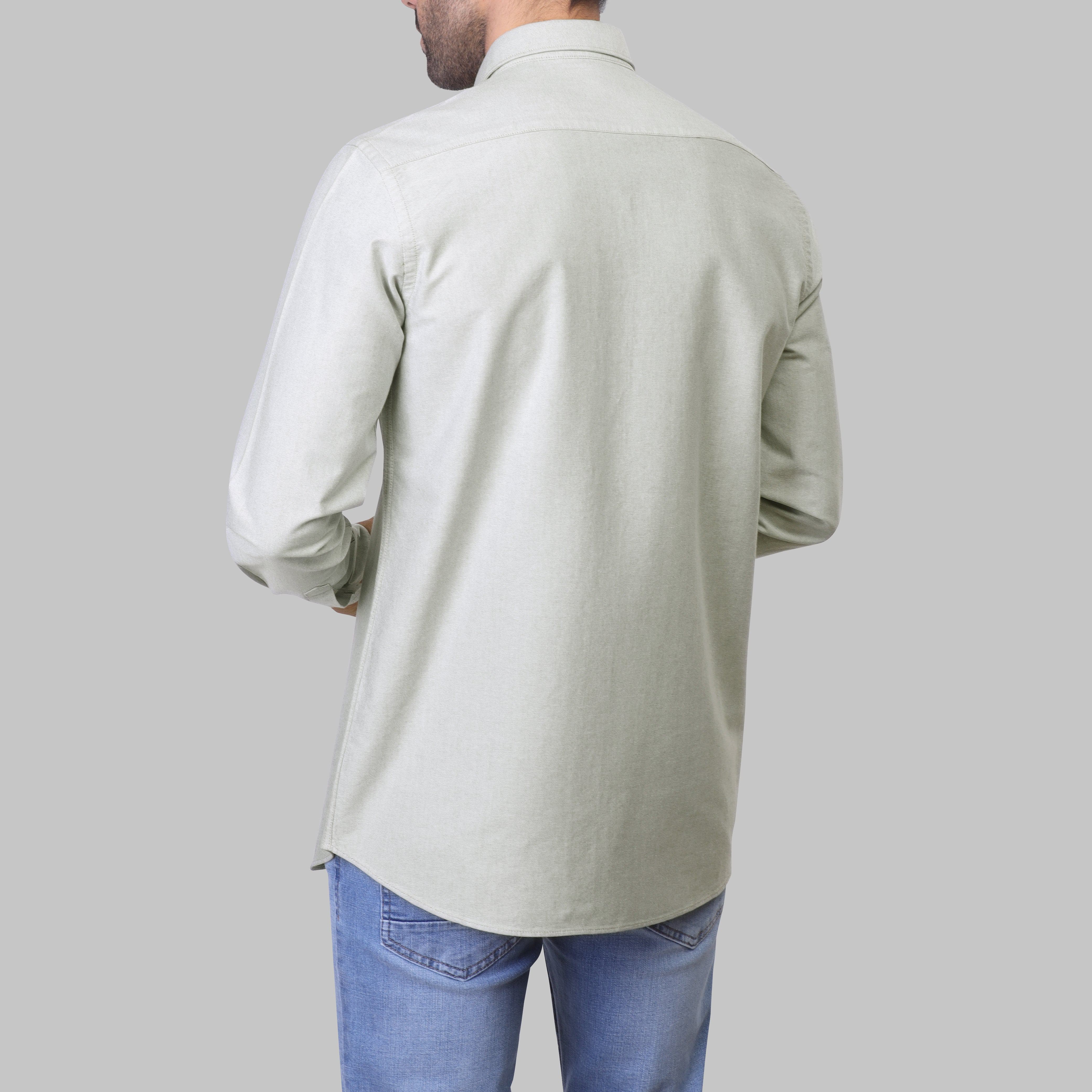 SLIM-FIT OXFORD SHIRT  - LIGHT OLIVE