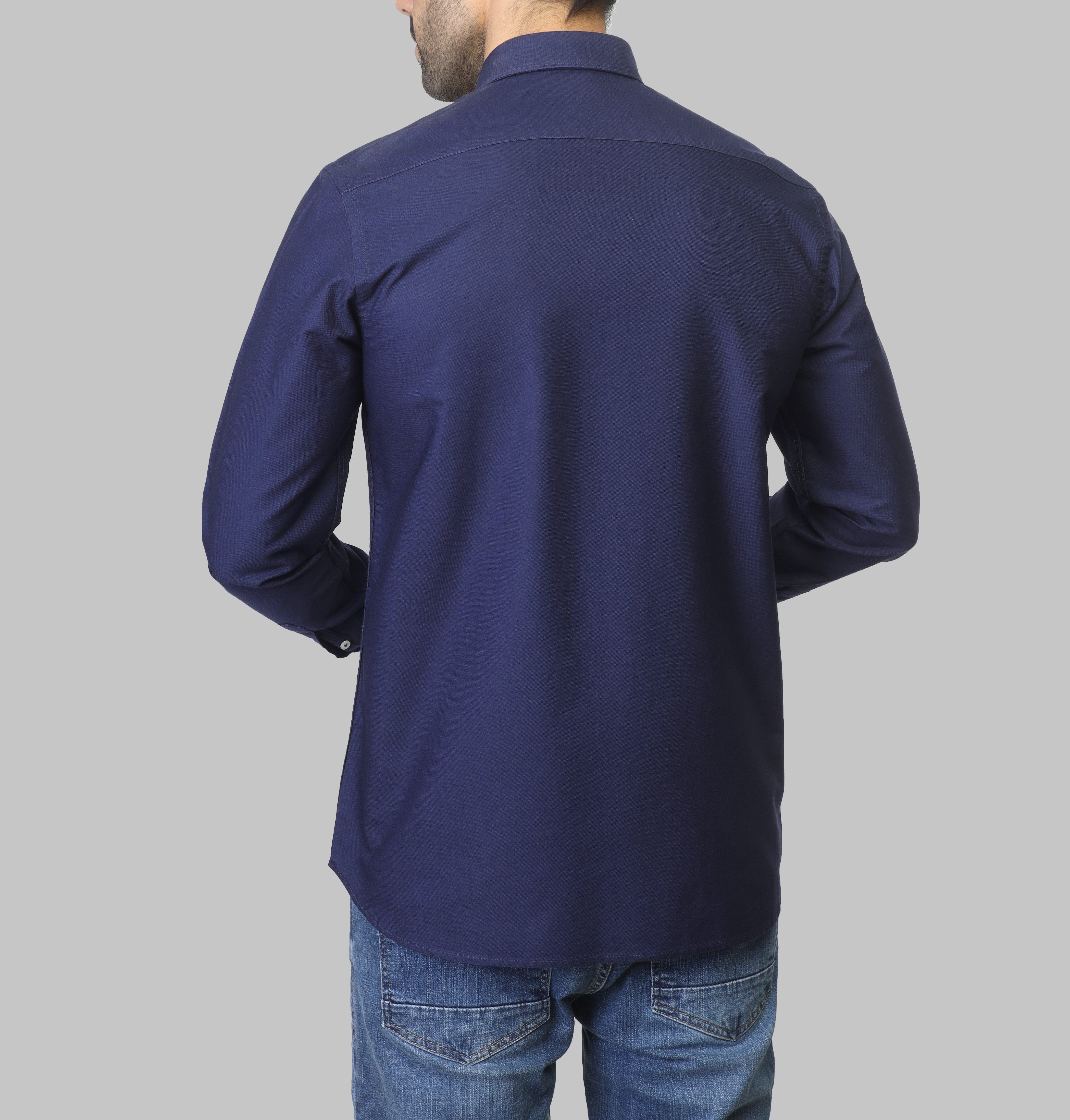 SLIM-FIT OXFORD SHIRT  - NAVY