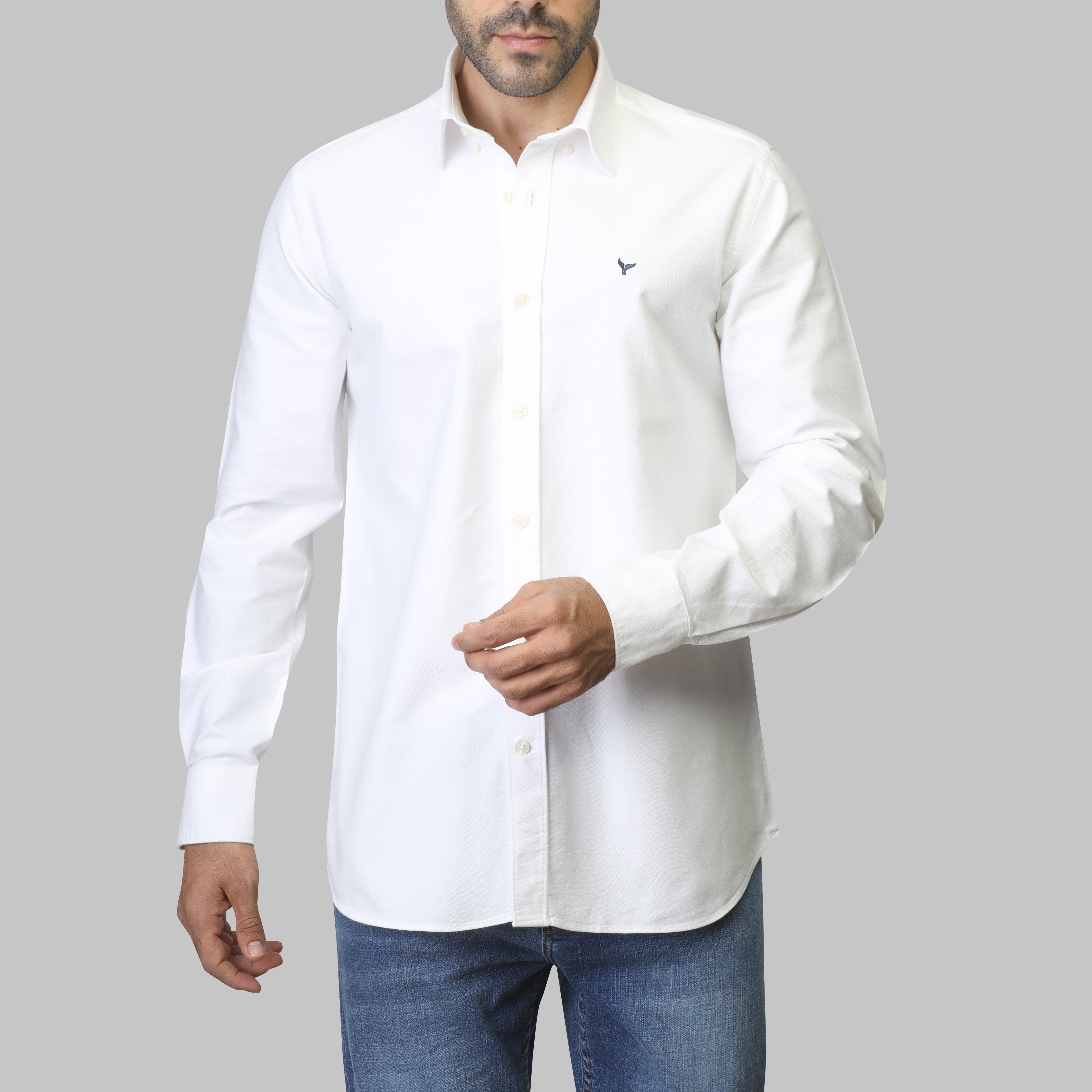 SLIM-FIT OXFORD SHIRT  - OFF WHITE