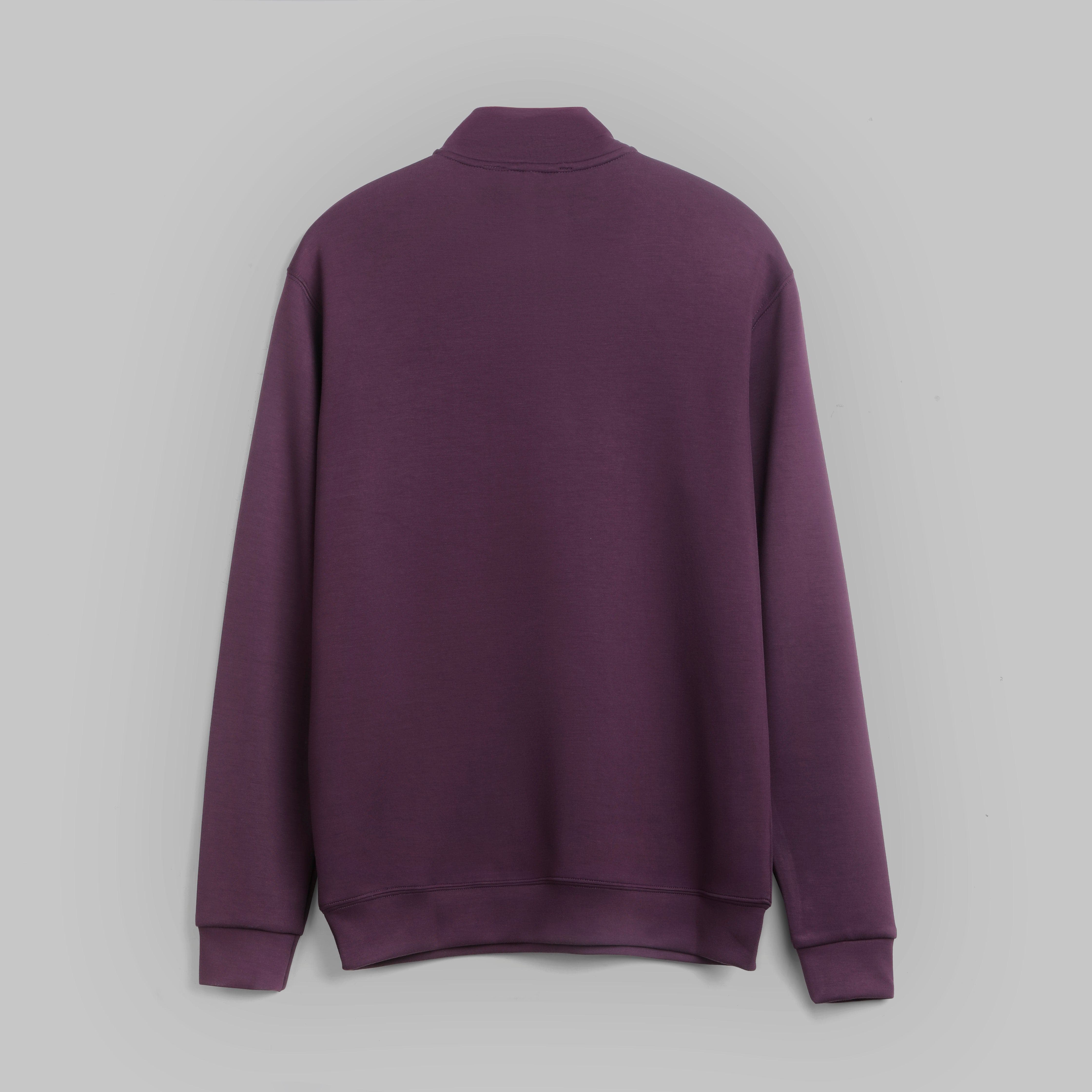 PREMIUM QUARTER ZIP SWEATSHIRT  - DARK BURGUNDY