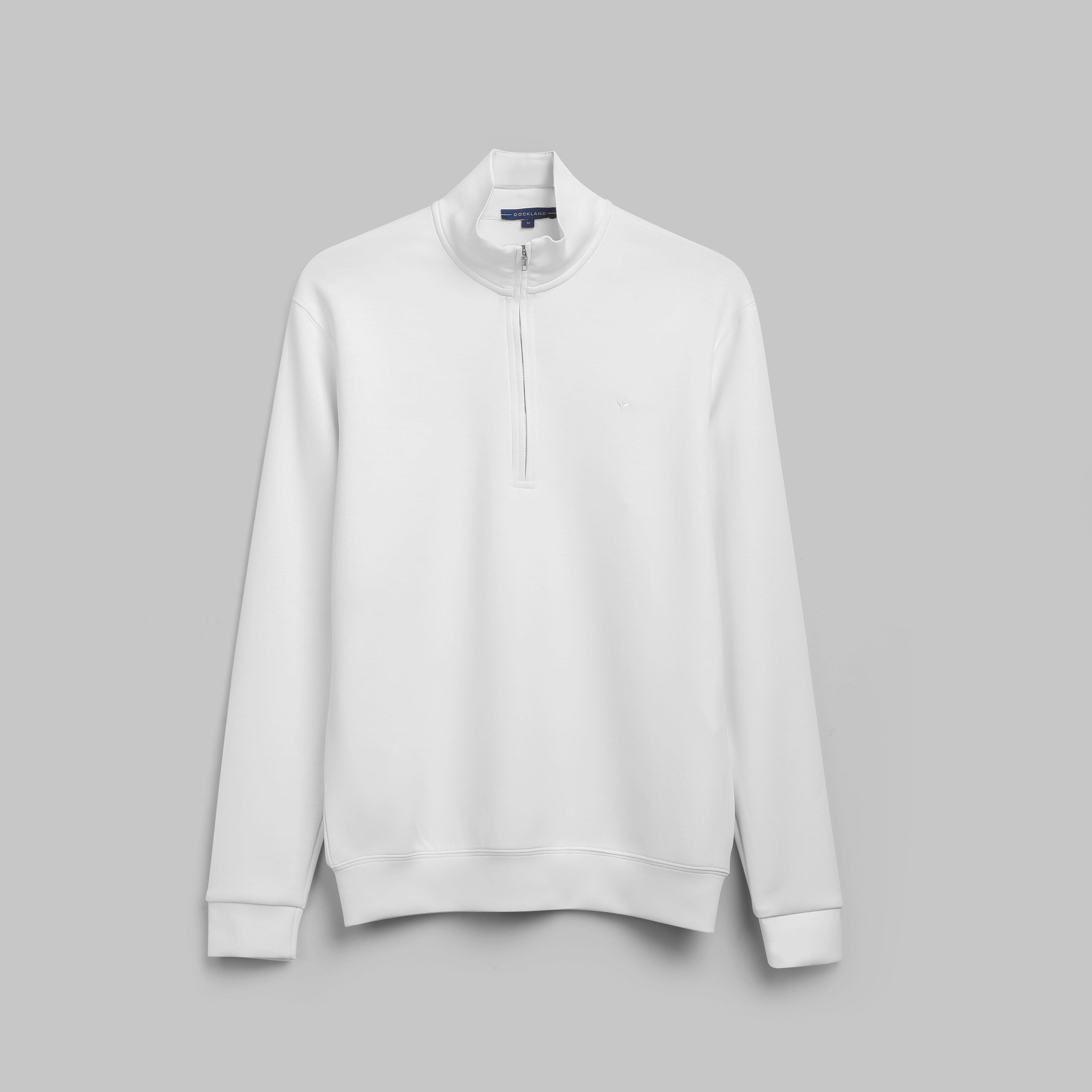 PREMIUM QUARTER ZIP SWEATSHIRT  - OFF WHITE
