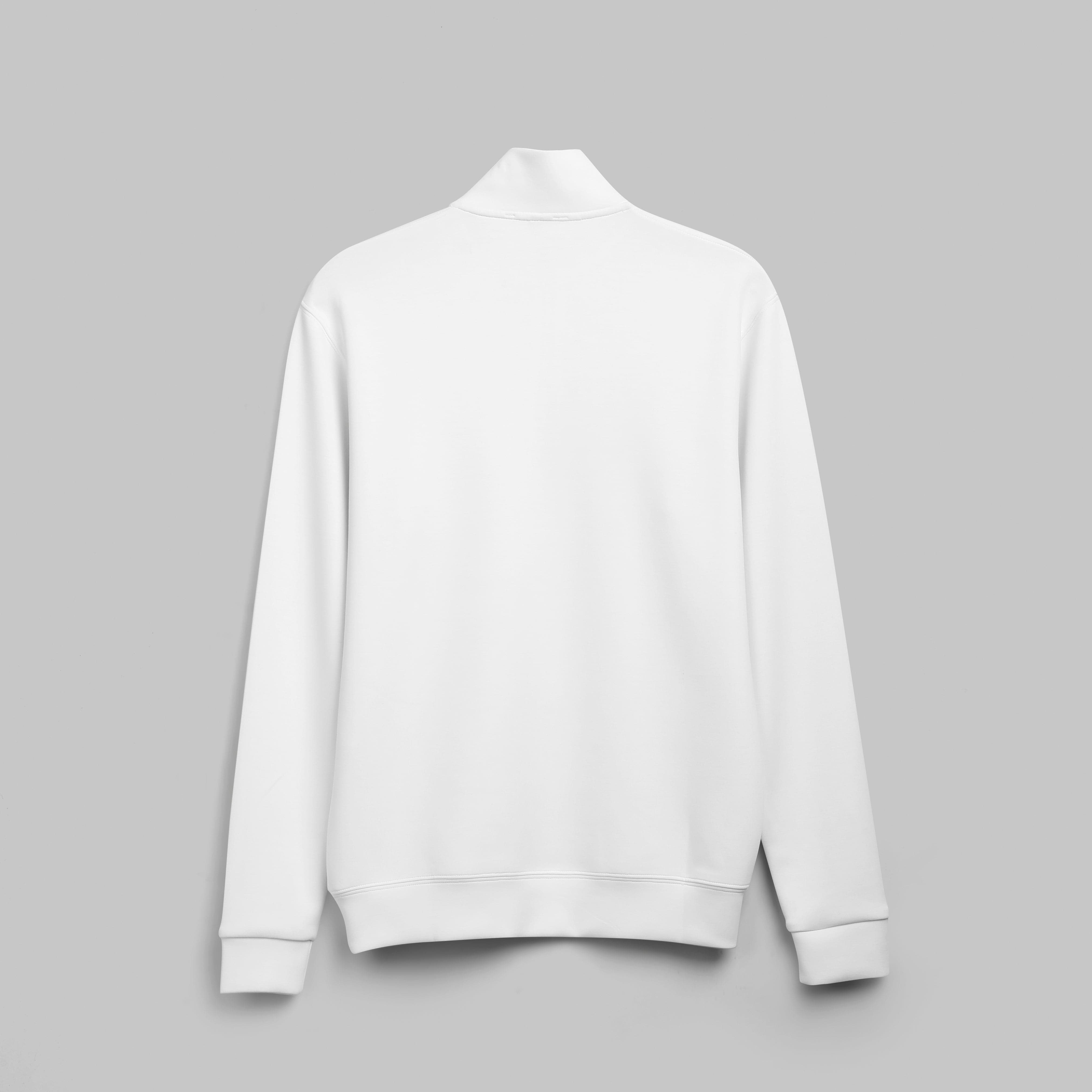 PREMIUM QUARTER ZIP SWEATSHIRT  - OFF WHITE