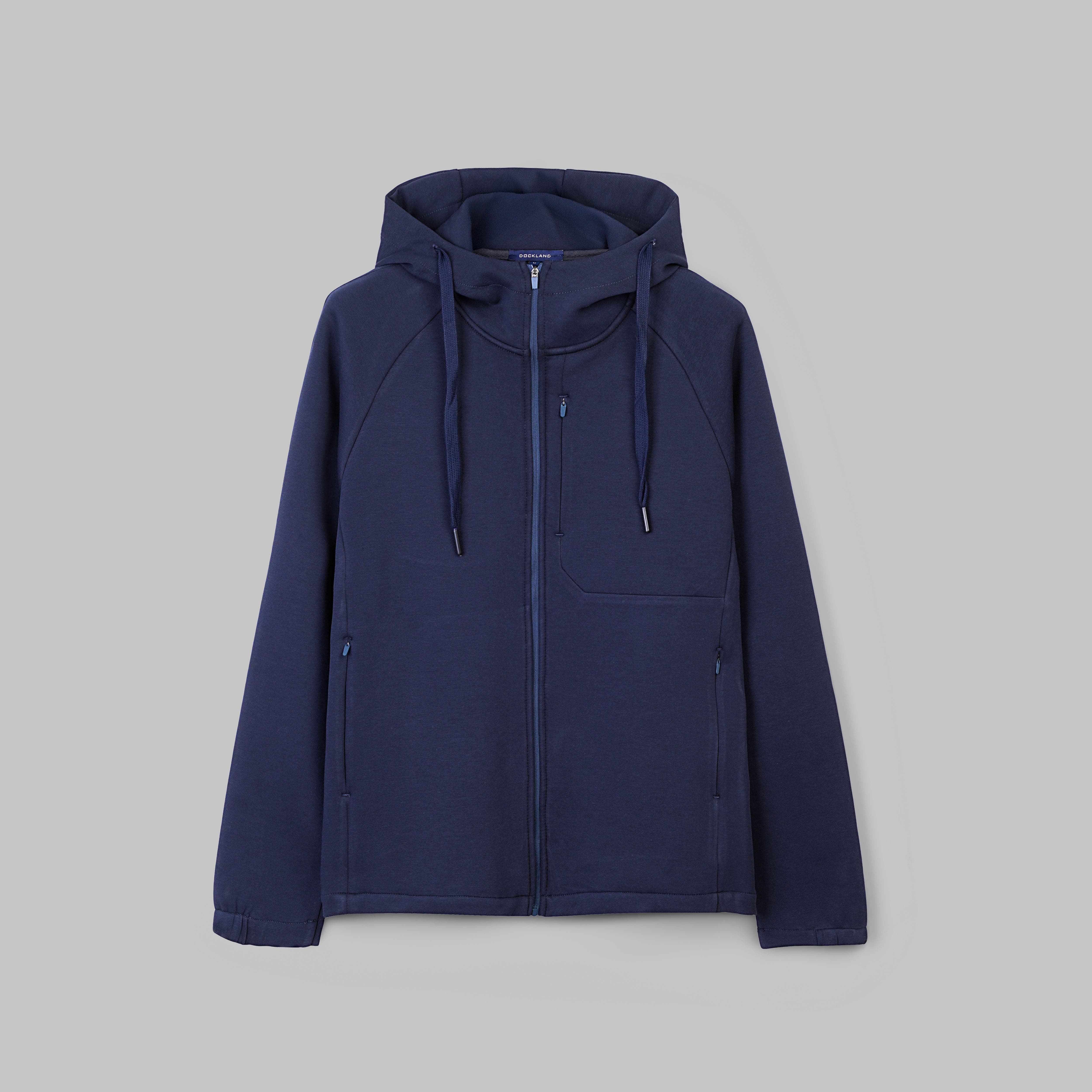 PREMIUM HALF-NECK HOODIE - NAVY