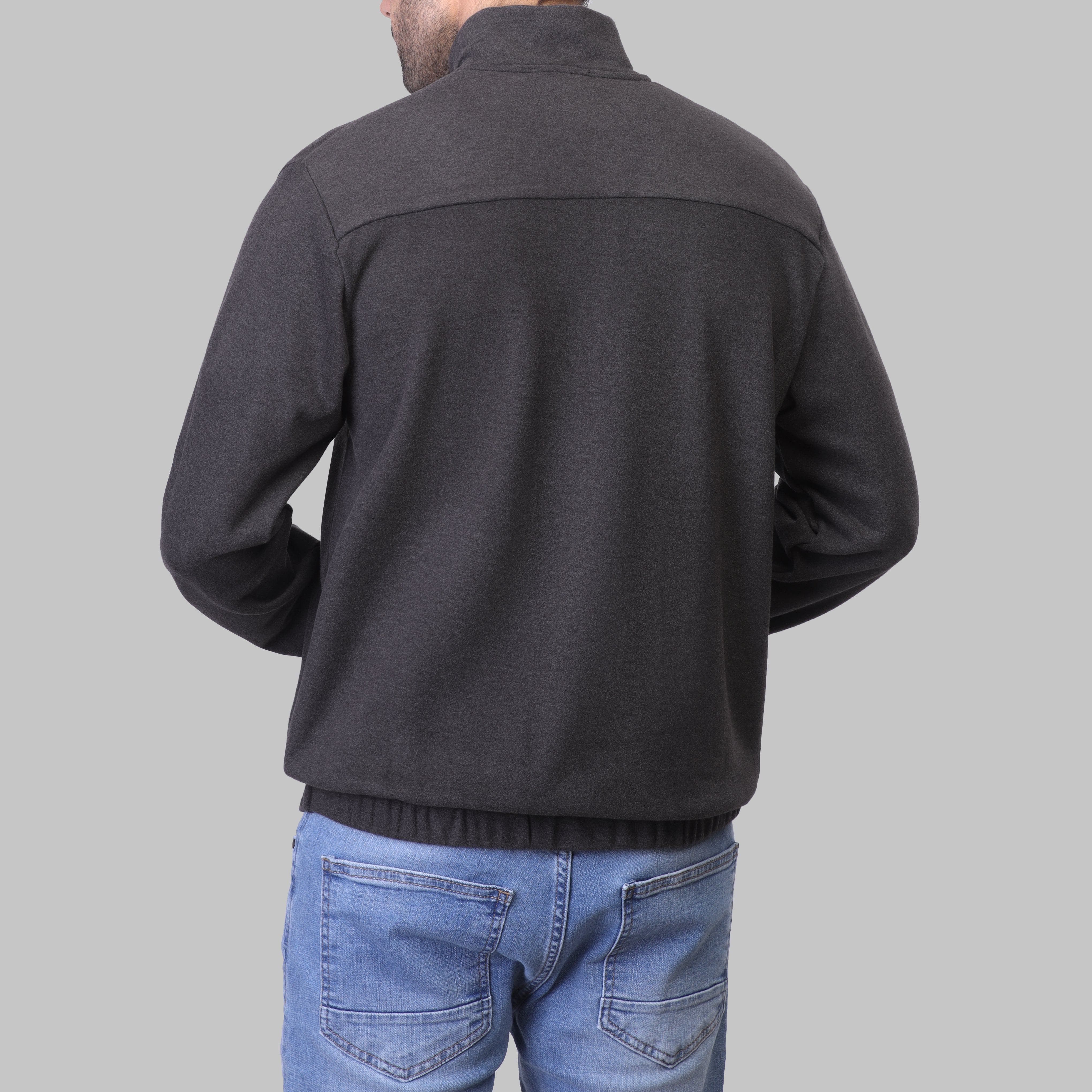 QUARTER ZIP SWEATSHIRT  -DARK CHINÉE