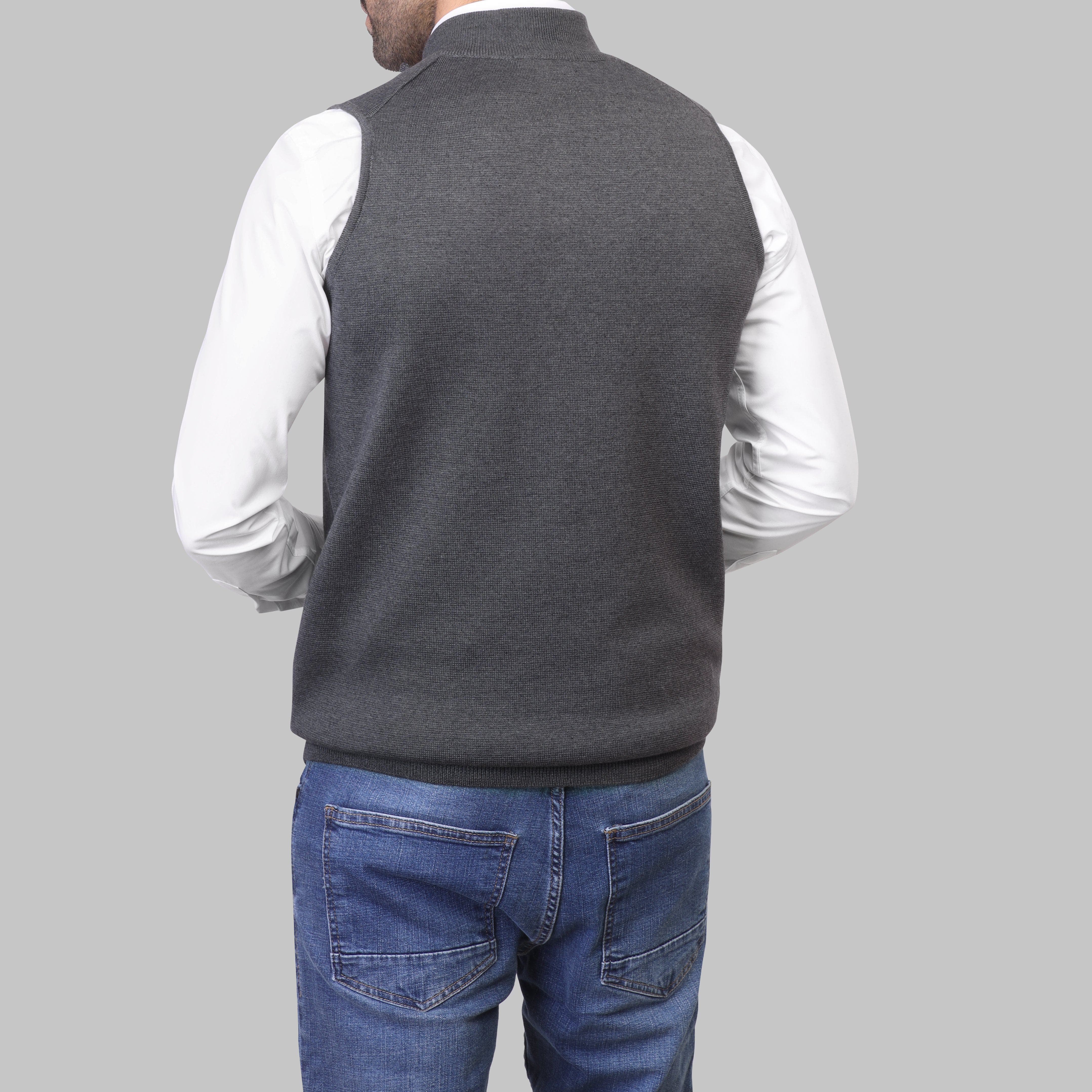 QUARTER-ZIP VEST - CHARCOAL