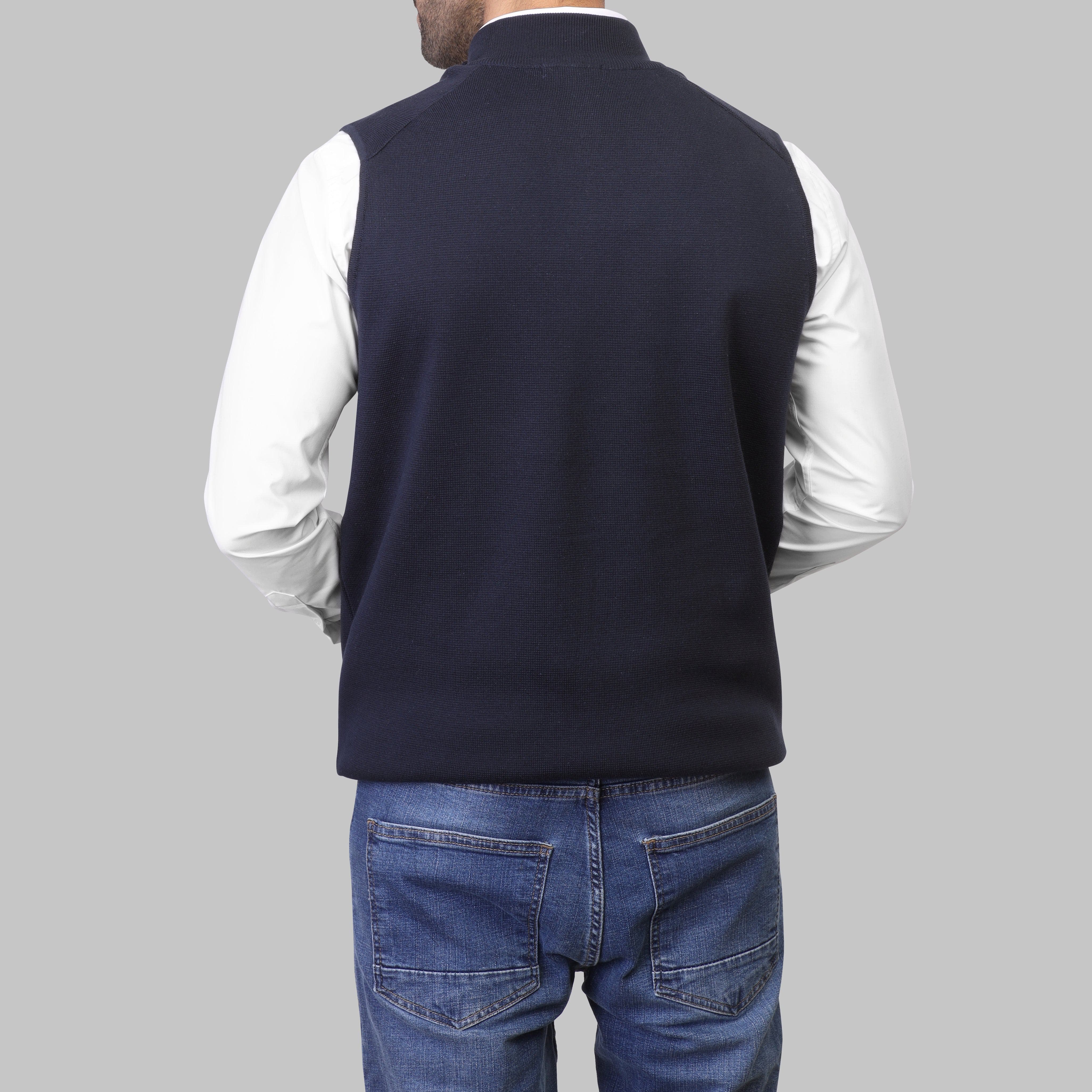QUARTER-ZIP VEST - DARK NAVY